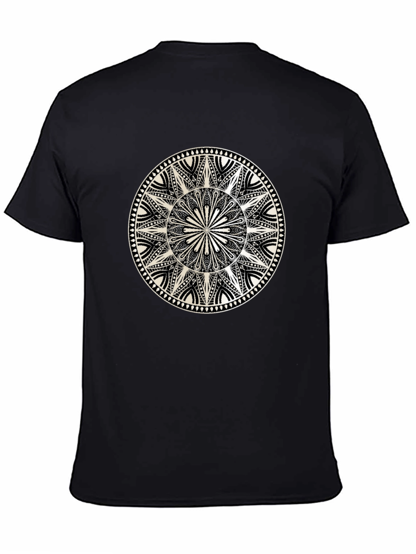 Black Mandala Graphic Print Black T-Shirt view 4
