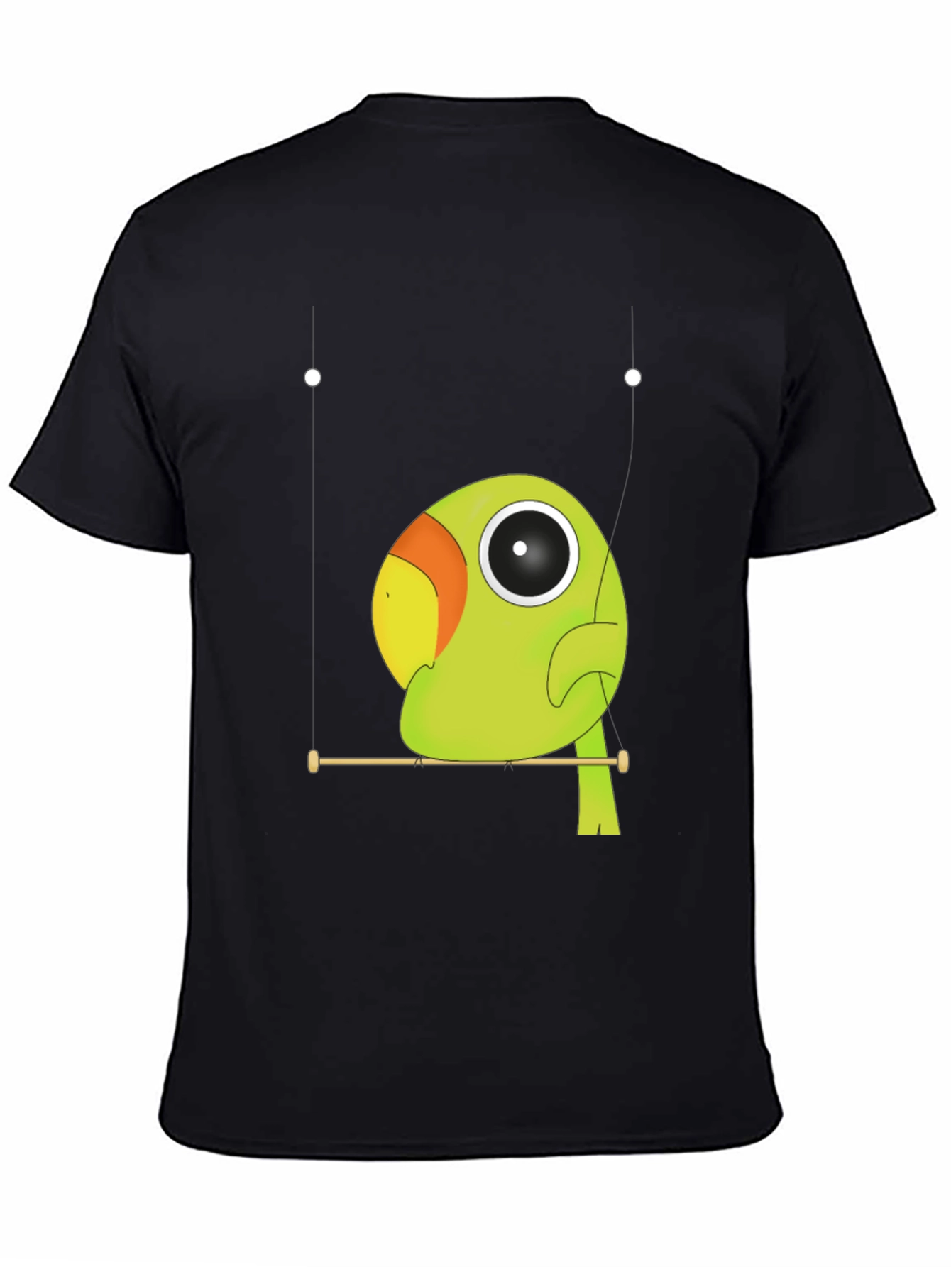 Black Parrot Perch Graphic Tee - Unique Bird Lover Shirt view 4