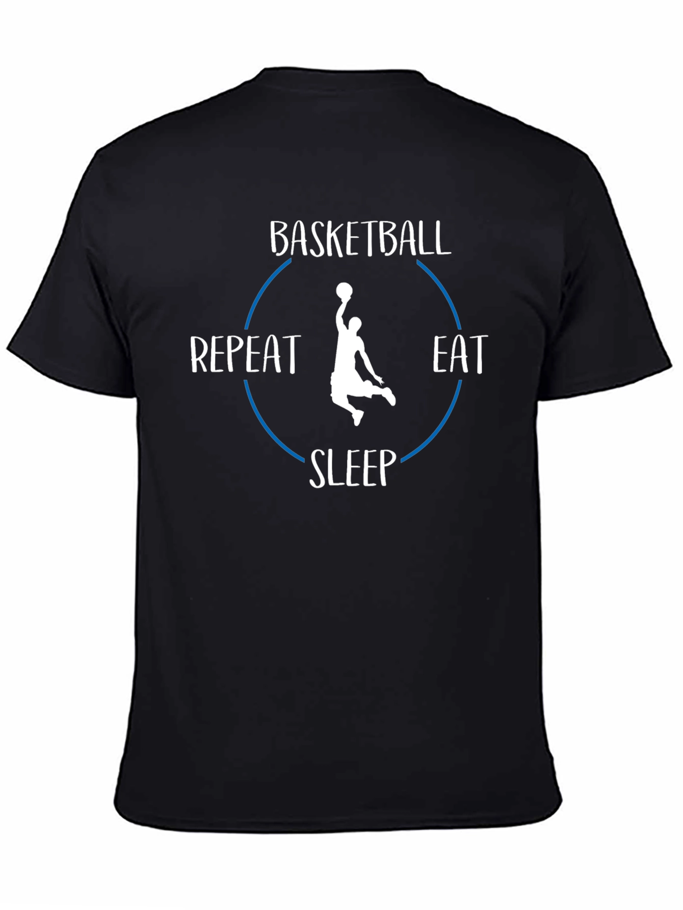 Black Basketball Eat Sleep Repeat T-Shirt view 4