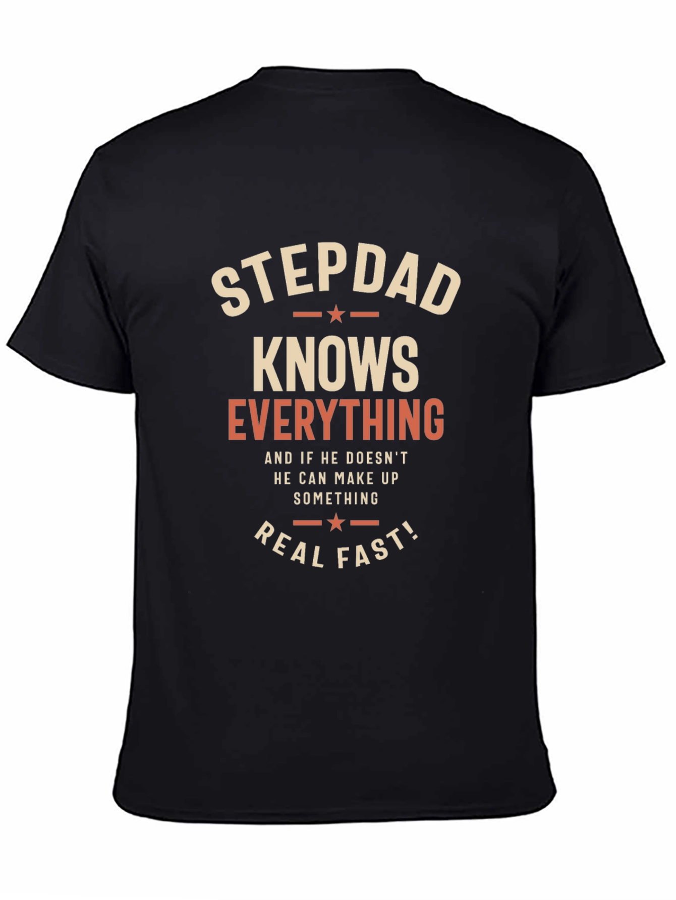 Black Stepdad Knows Everything Graphic Tee view 4
