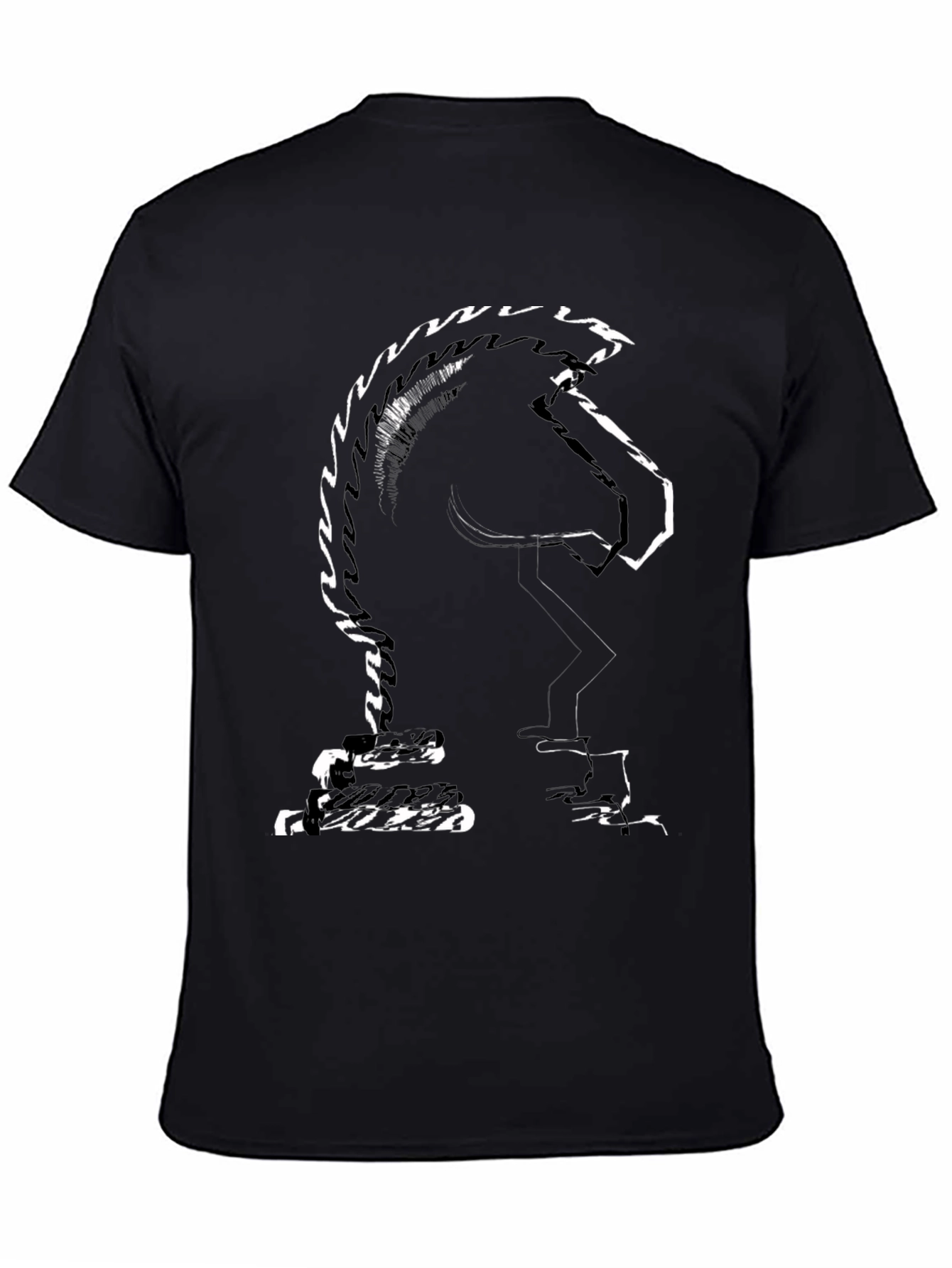 Black Chess Knight Graphic Tee - Black view 4