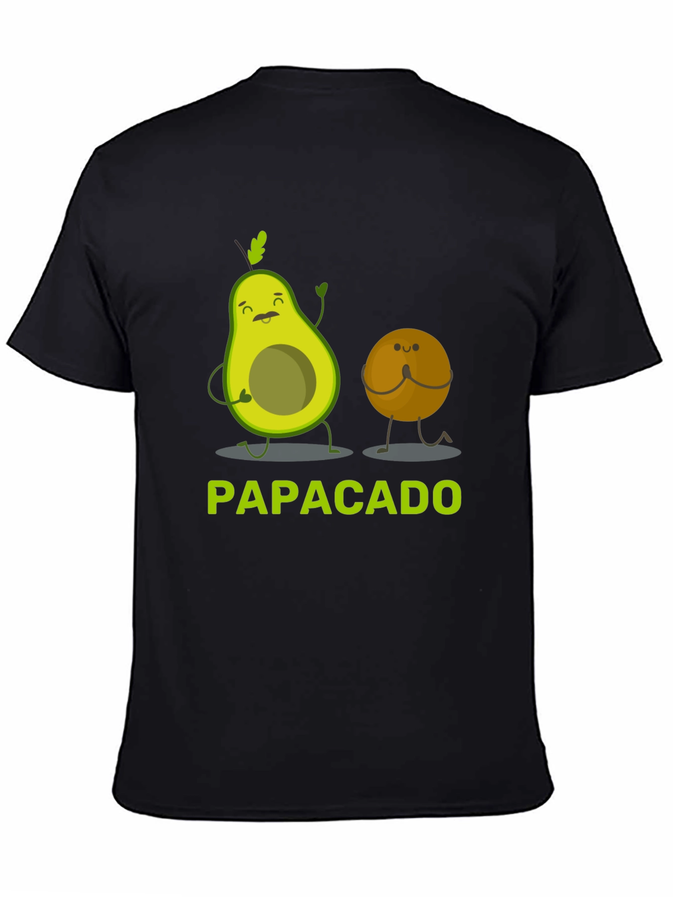 Black Papacado Funny Avocado Dad T-Shirt view 4