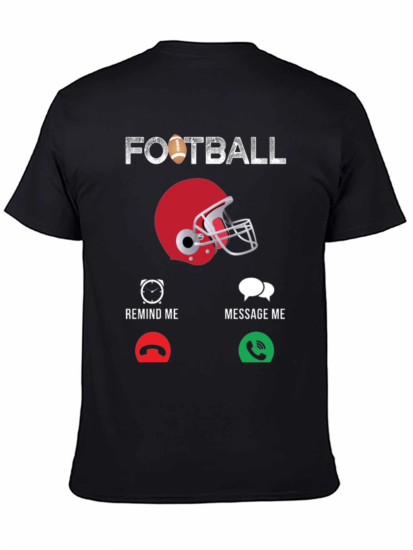 Black Football Calling T-Shirt view 4