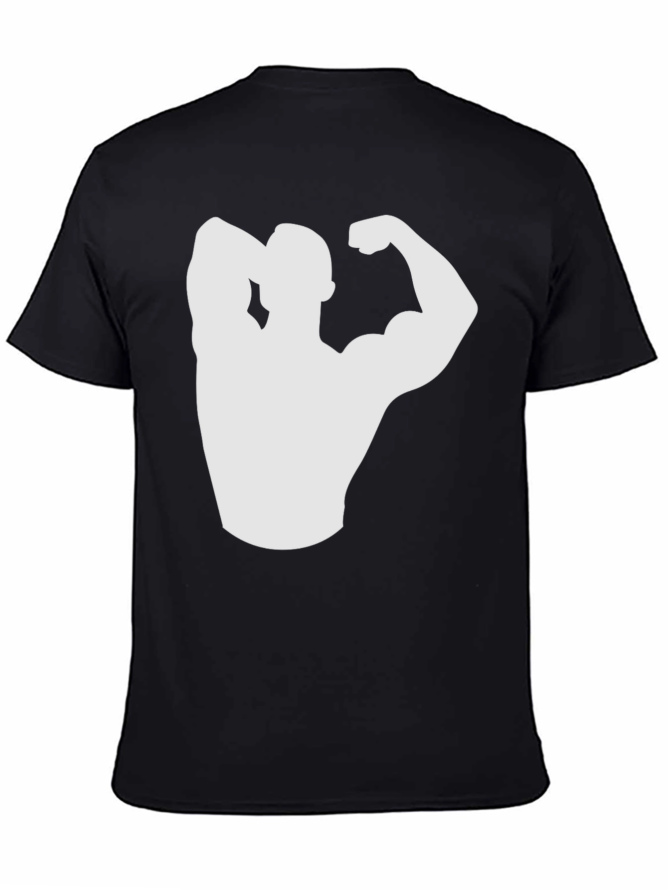Black Muscle Man Silhouette Graphic Tee view 4