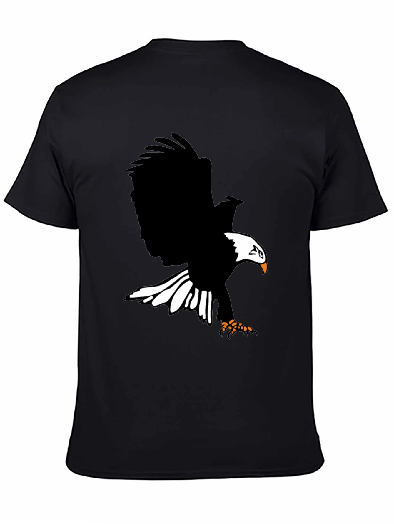 Black Eagle Graphic Print T-Shirt - Bold Black Tee view 4