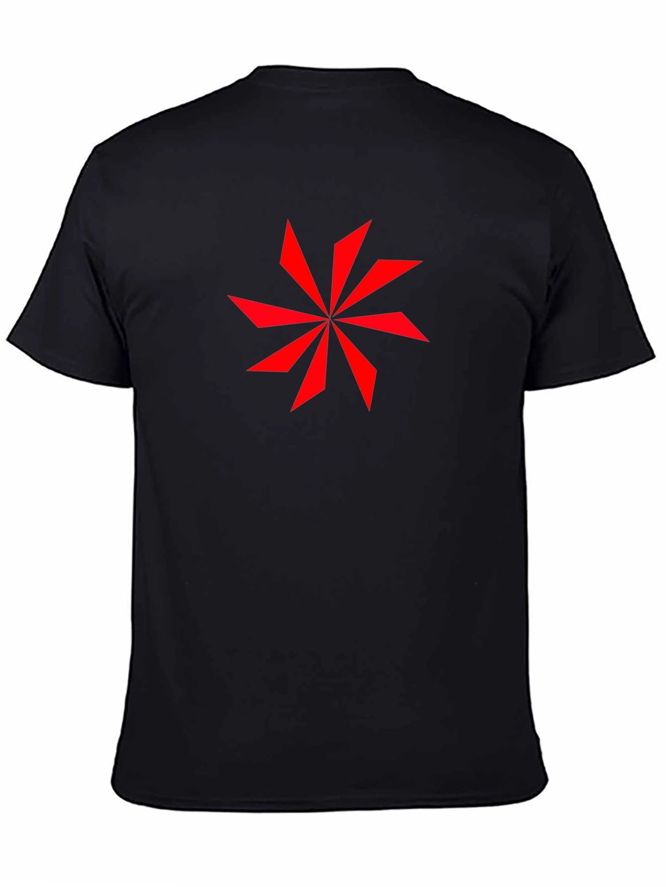 Black Geometric Star Graphic Black T-Shirt view 4