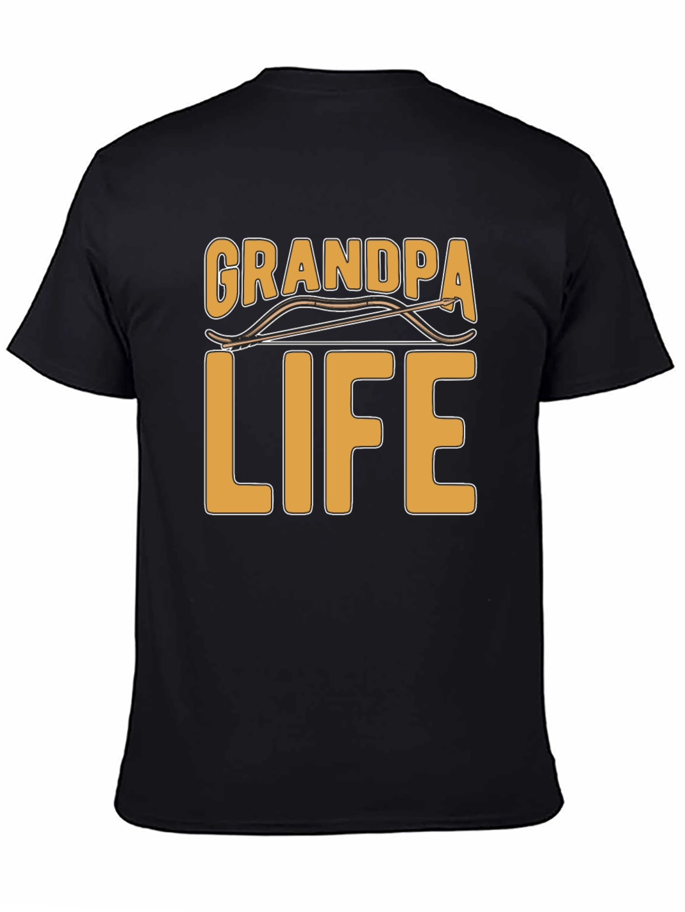 Grandpa Life Black T-Shirt, Archery Graphic Tee - 4
