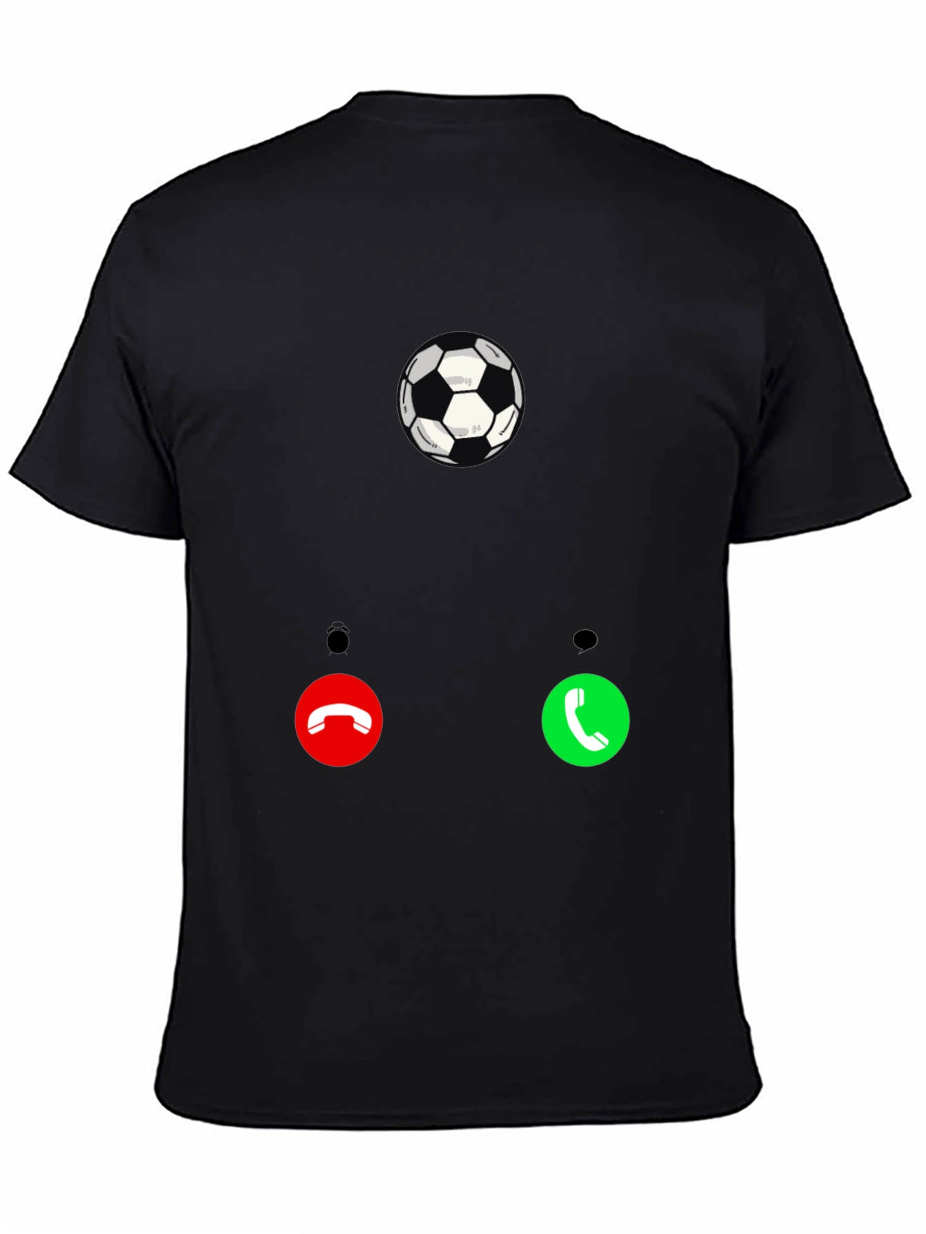 Black Soccer Call T-Shirt - Black Graphic Tee for Sport Fans view 4
