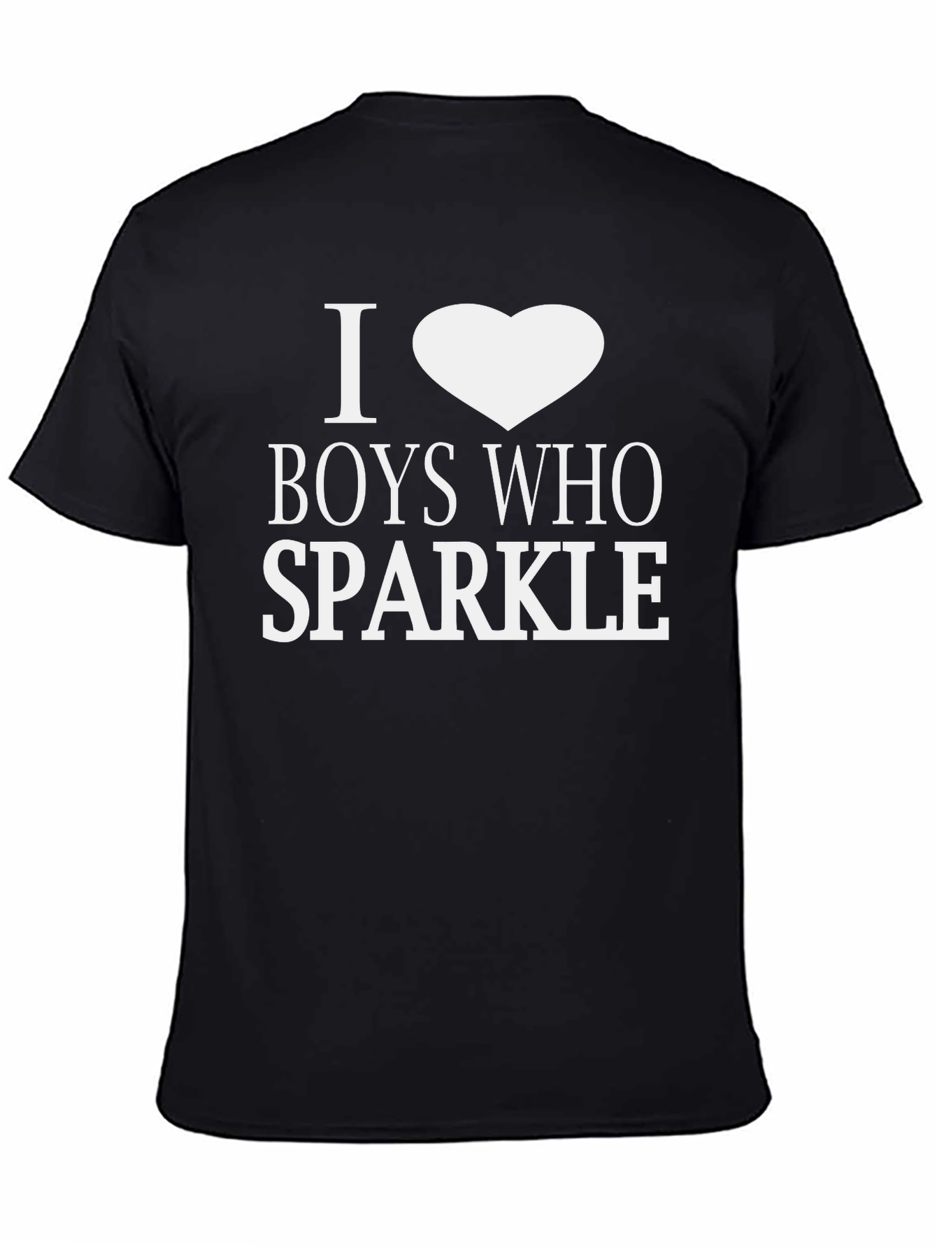 Black I Heart Boys Who Sparkle T-Shirt - Black view 4