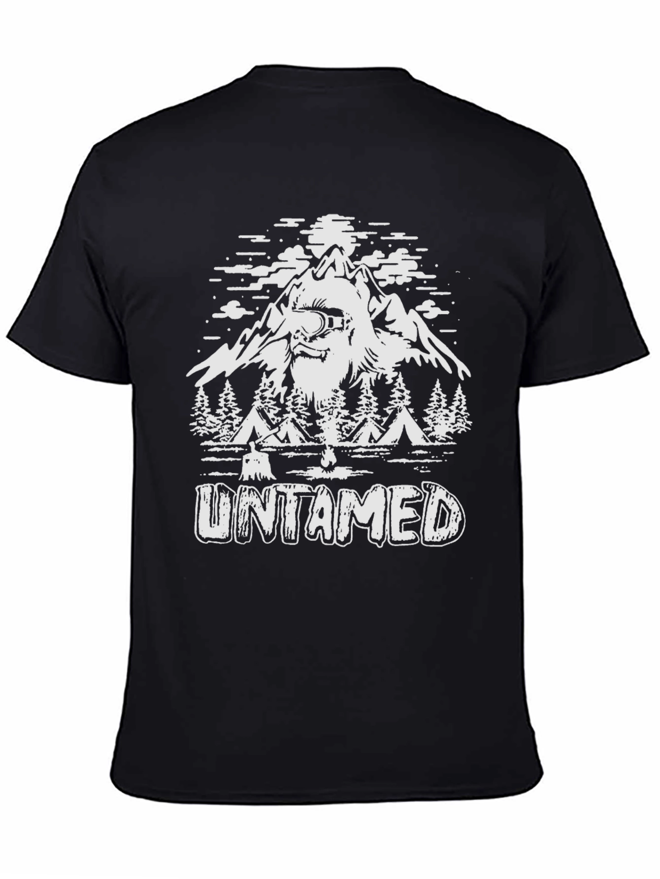 Black Untamed Bigfoot Mountain Graphic Tee view 4