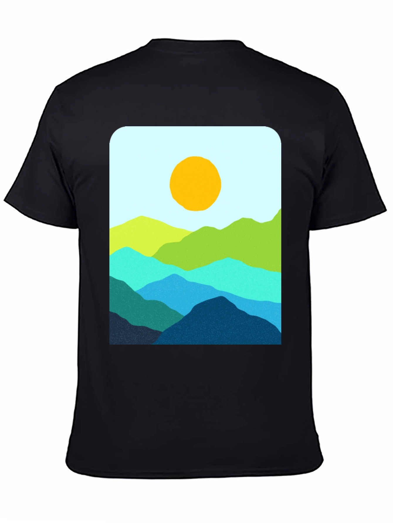 Black Mountainscape Graphic T-Shirt - Stylish Nature Design view 4