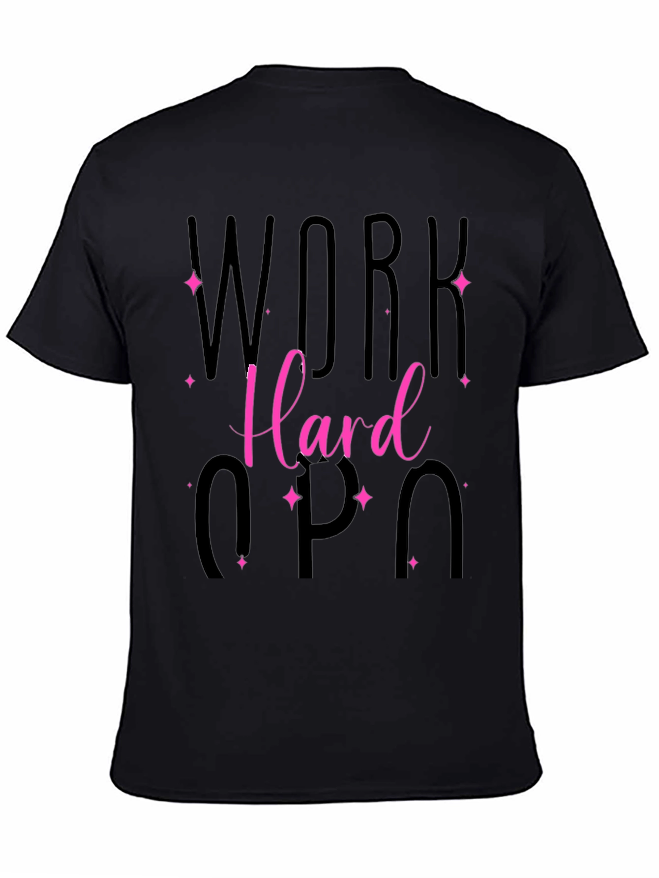 Black Work Hard T-Shirt view 4