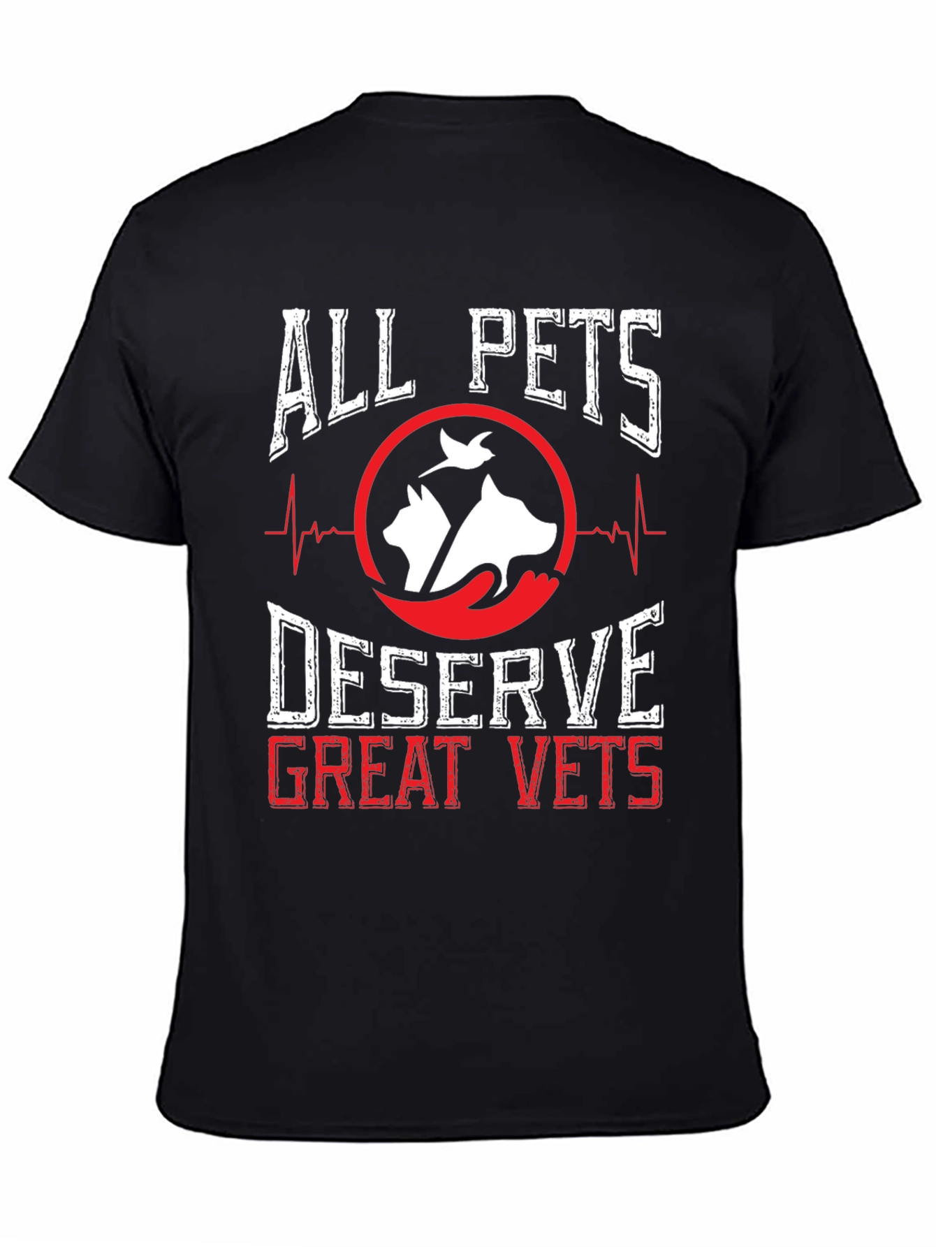 Black All Pets Deserve Great Vets T-Shirt view 4