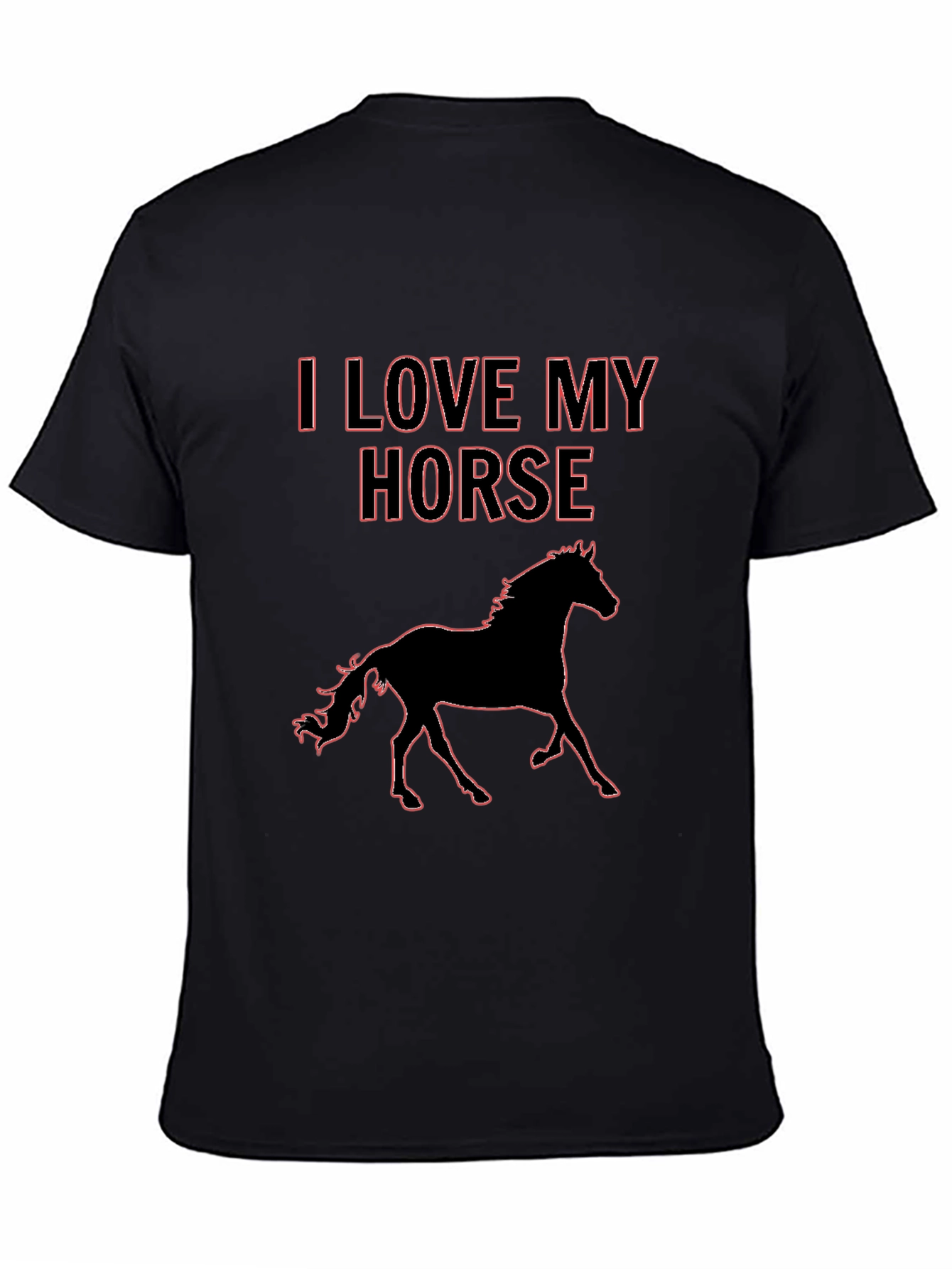 Black I Love My Horse T-Shirt - Black view 4