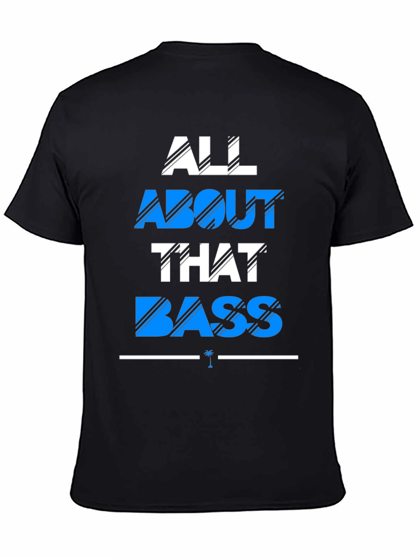 Black All About That Bass Graphic Tee - Black Cotton T-Shirt view 4