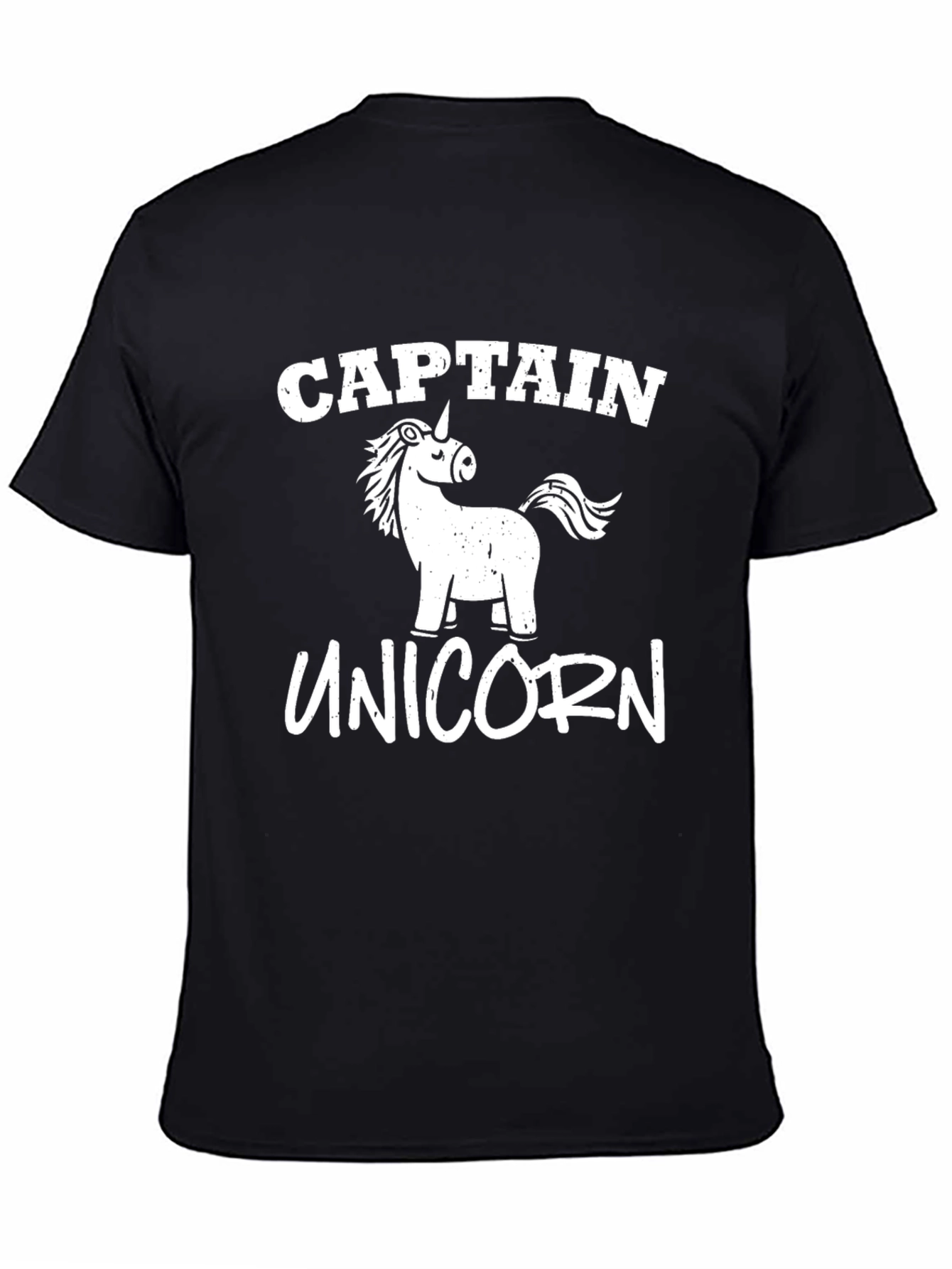 Black Captain Unicorn Graphic Tee - Men's Black T-Shirt view 4