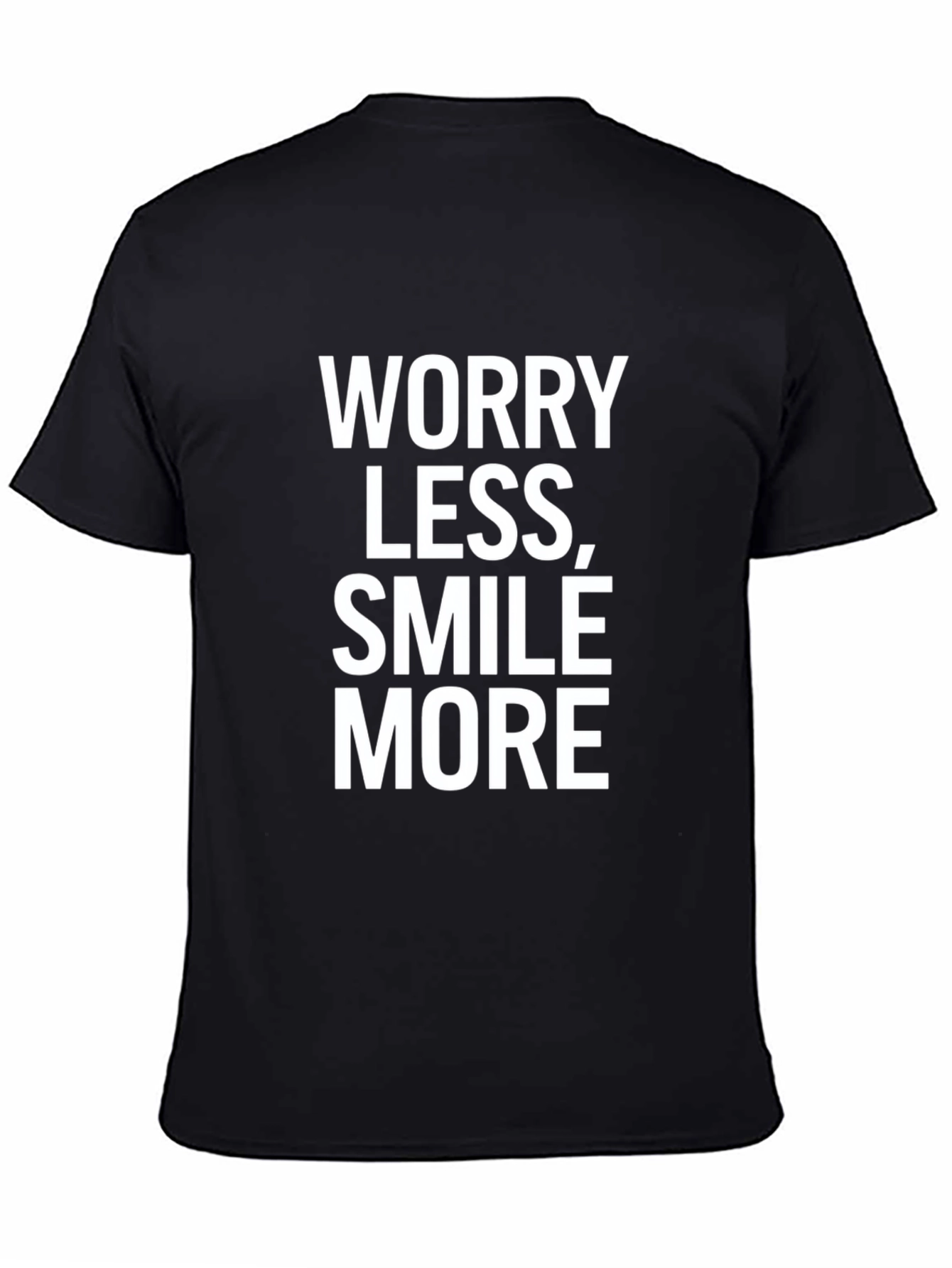 Black Worry Less Smile More Graphic Tee - Black view 4