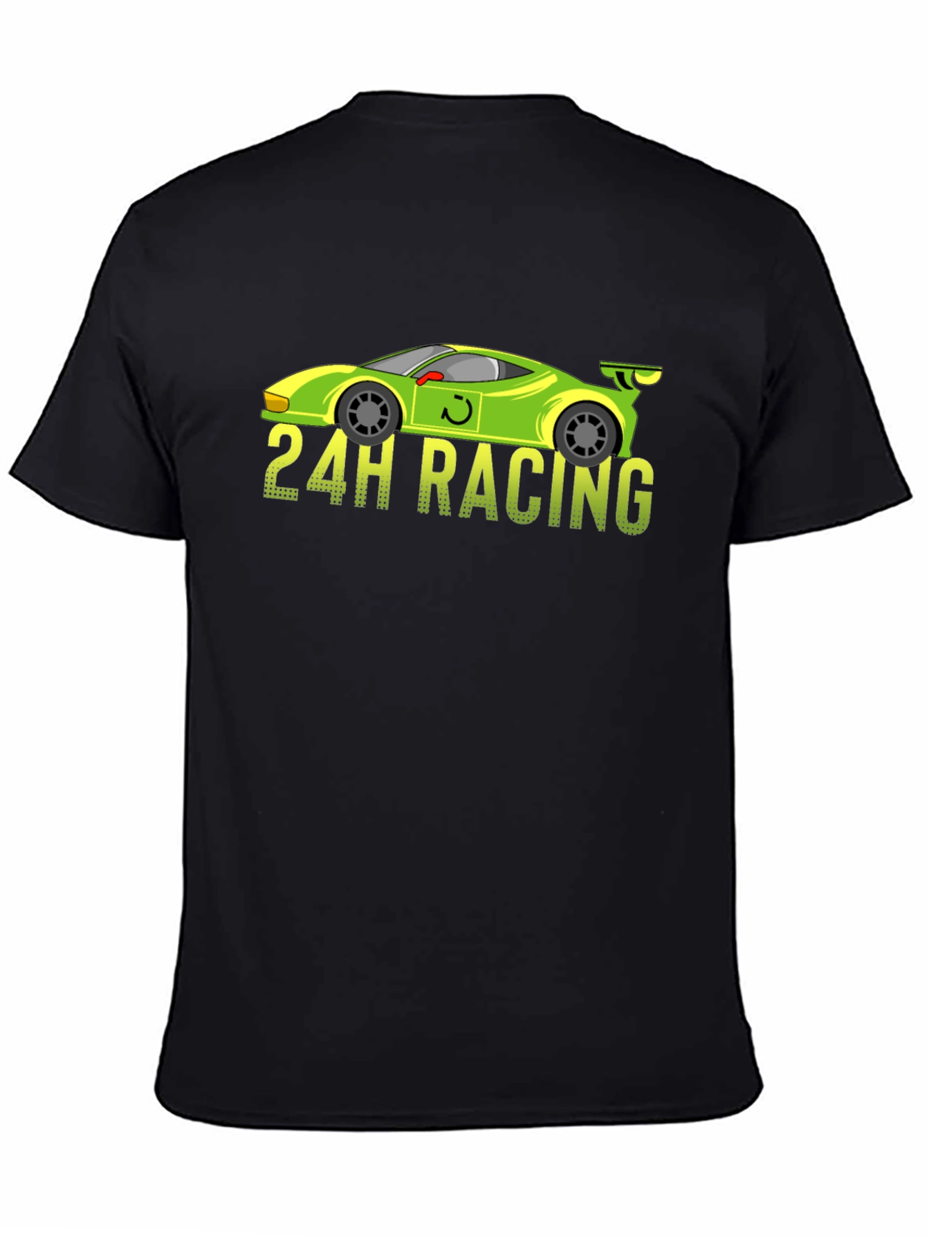 Black 24H Racing Car Graphic Black T-Shirt view 4
