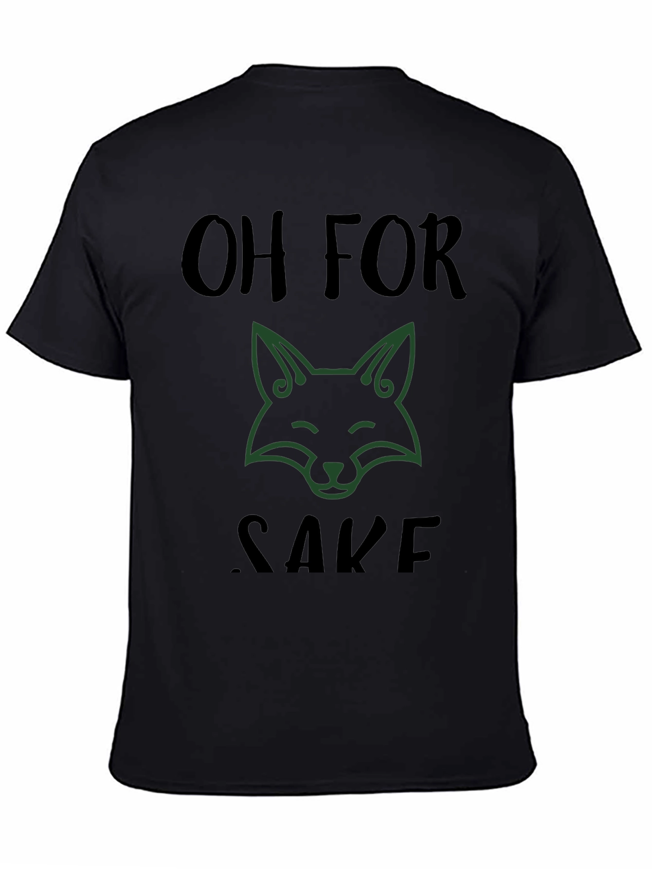 Black Oh For Fox Sake Graphic Tee - Humor T-Shirt view 4