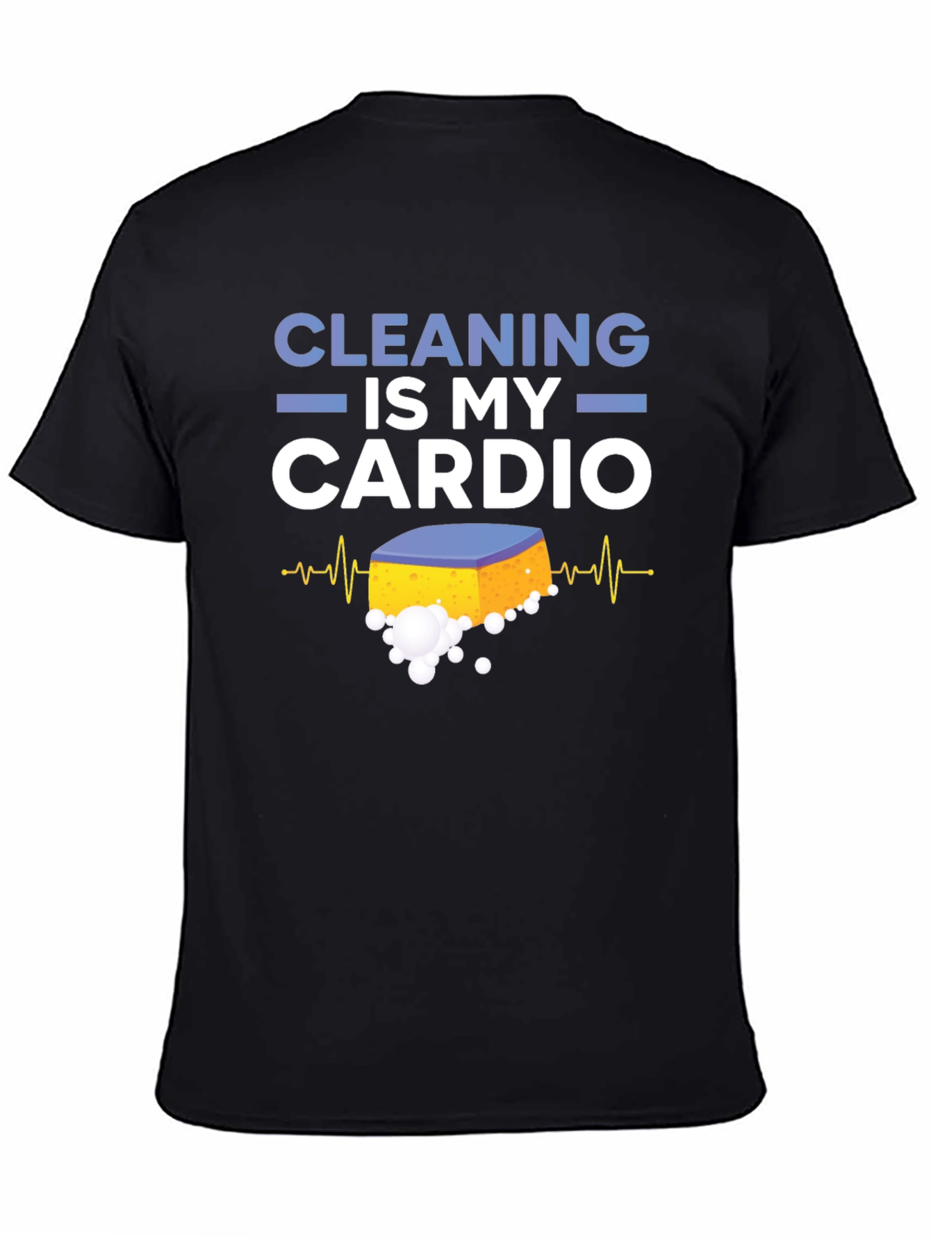 Black Cleaning is My Cardio T-Shirt Funny Housekeeping Tee view 4