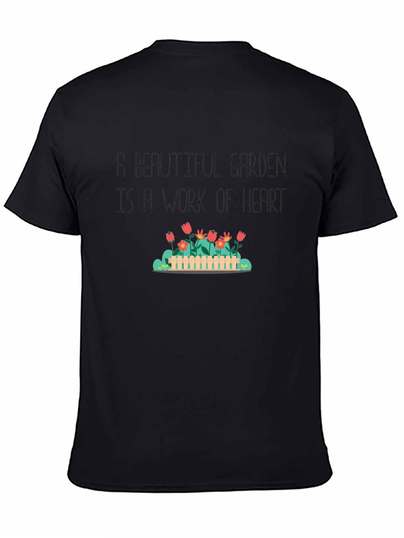 Black Garden Heart T-Shirt - Black view 4