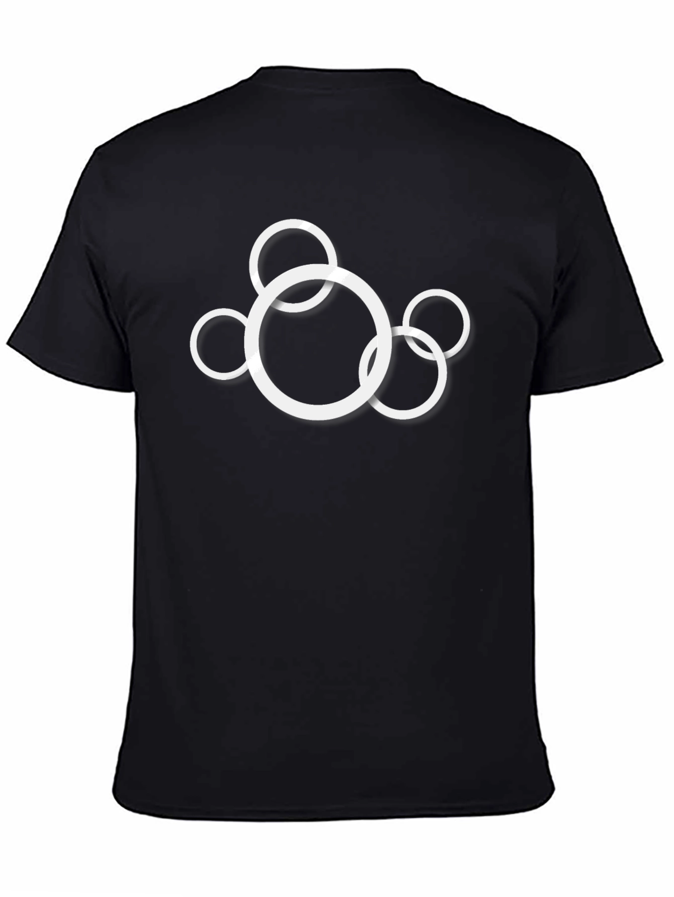Modern Circle Graphic Black T-Shirt - 4