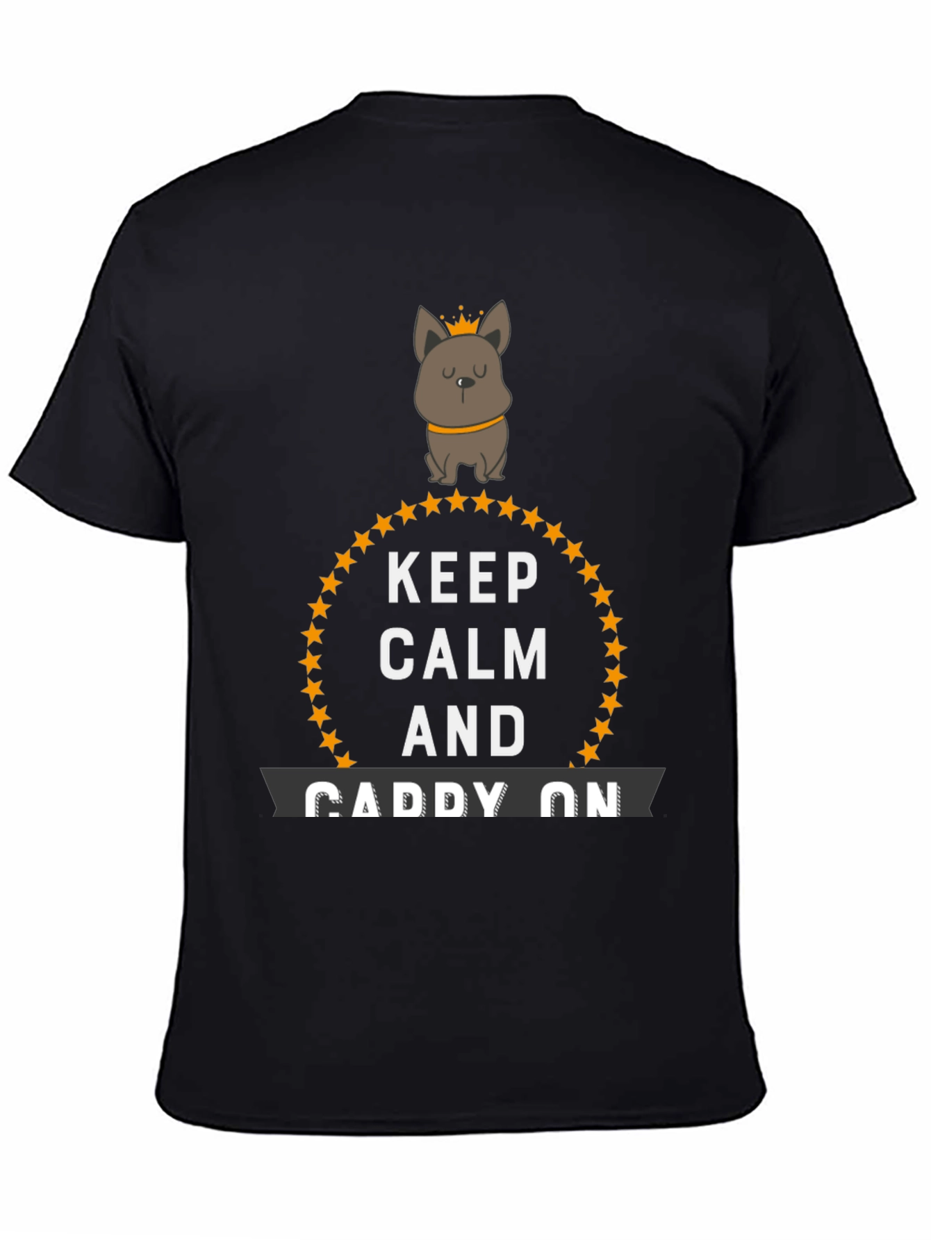 Black Keep Calm and Caddy On Novelty T-Shirt view 4