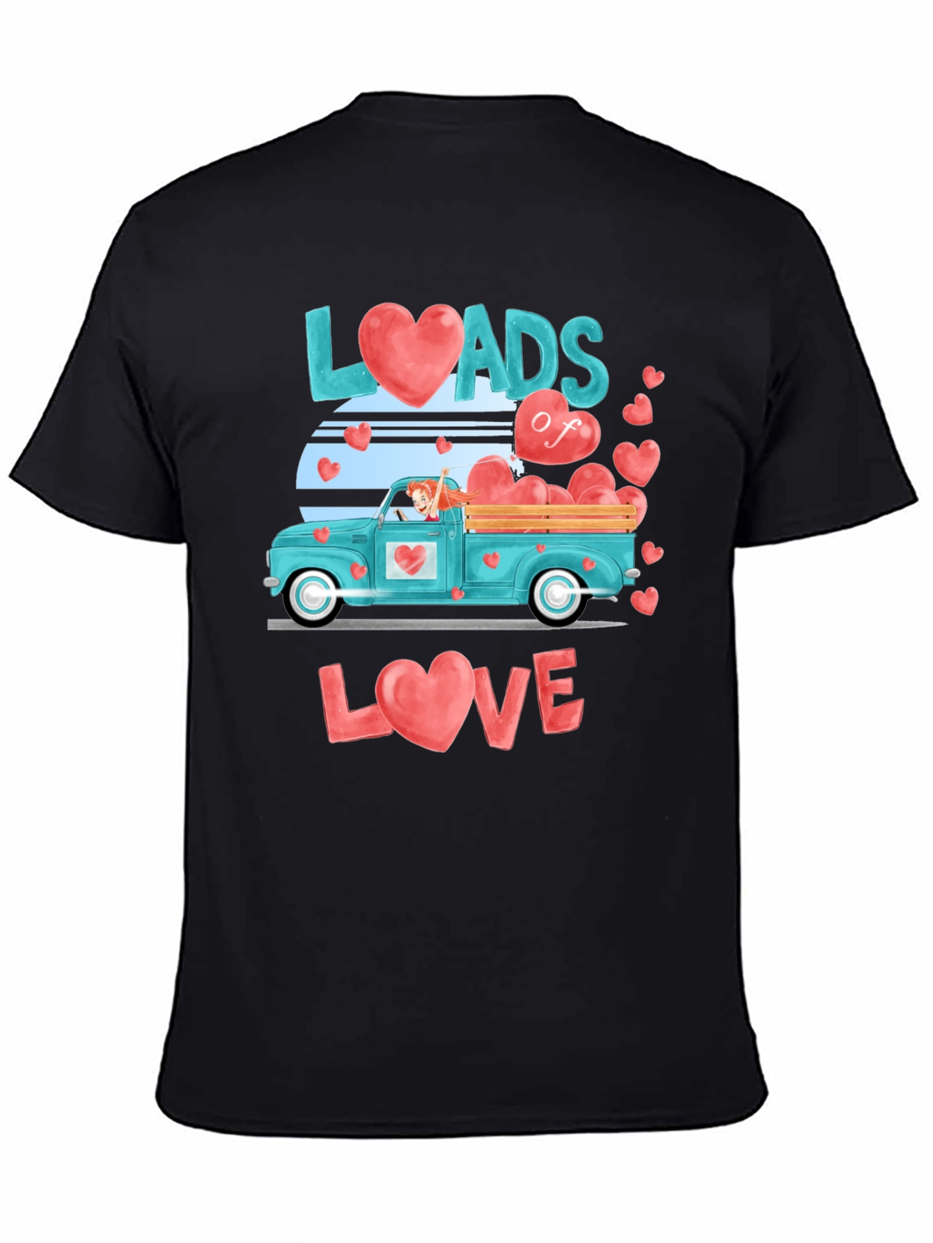 Black Loads of Love Valentine's Day Graphic Tee view 4