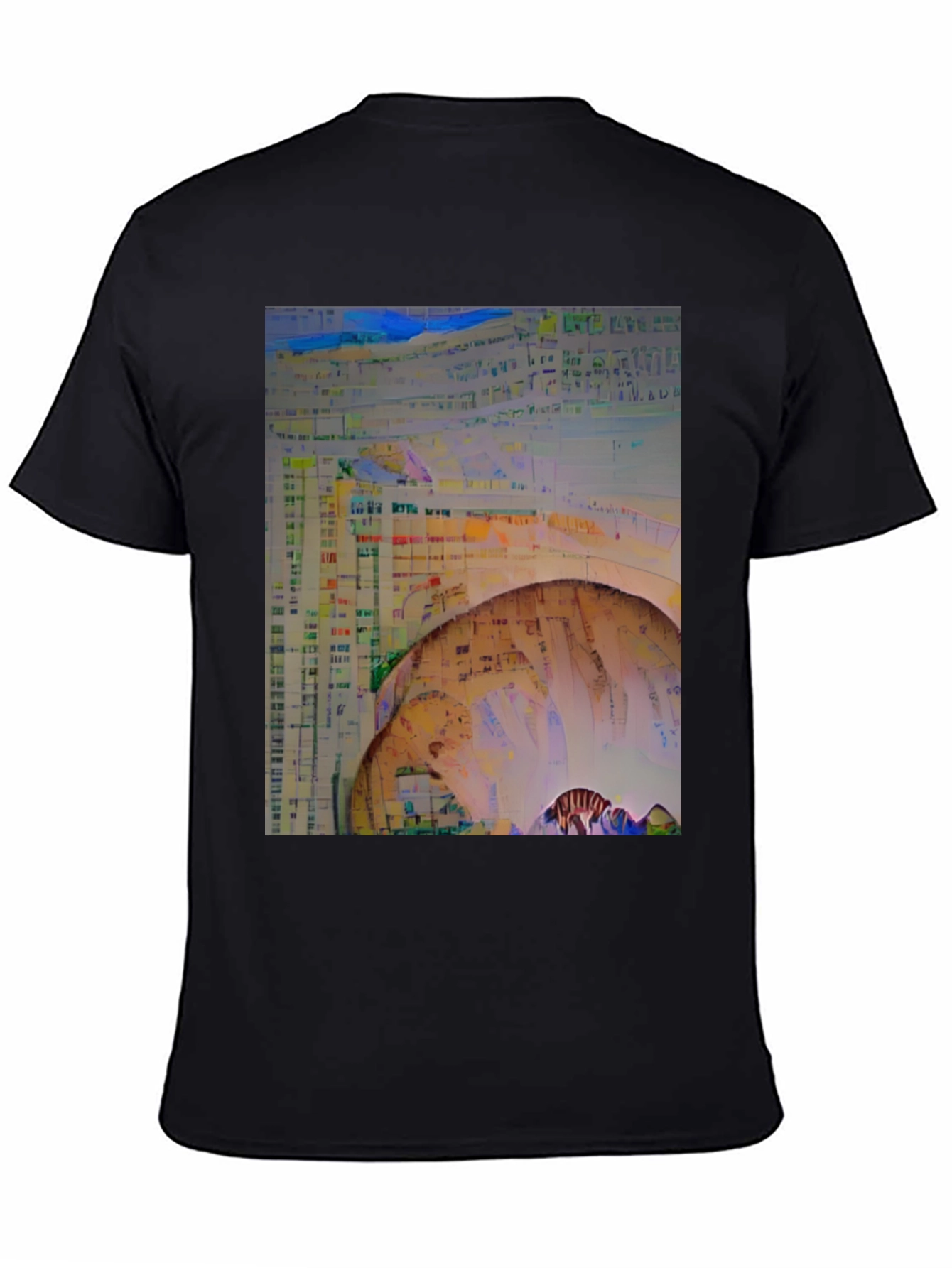 Black Abstract Art Black T-Shirt view 4