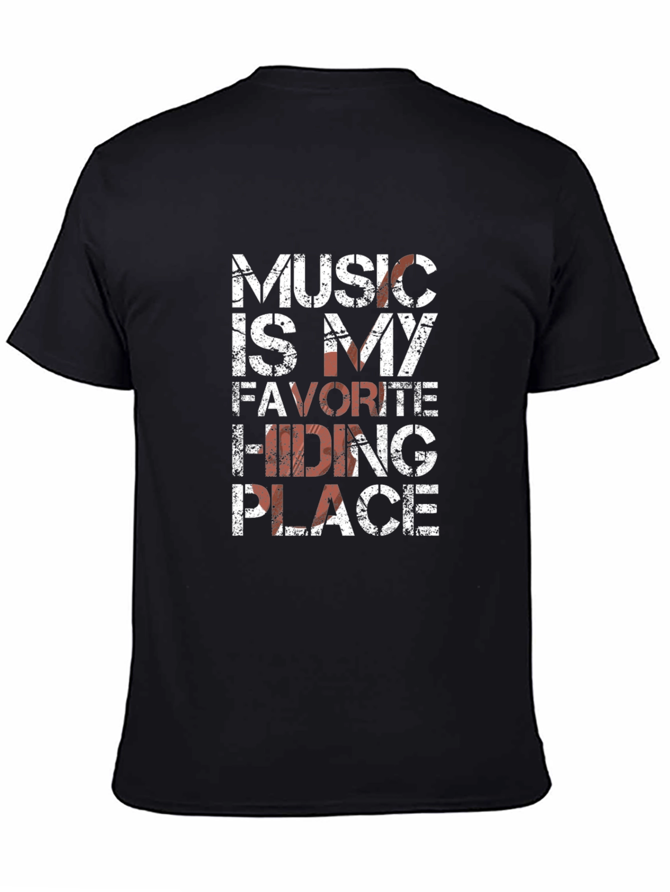 Black Music is My Favorite Hiding Place Black T-Shirt view 4