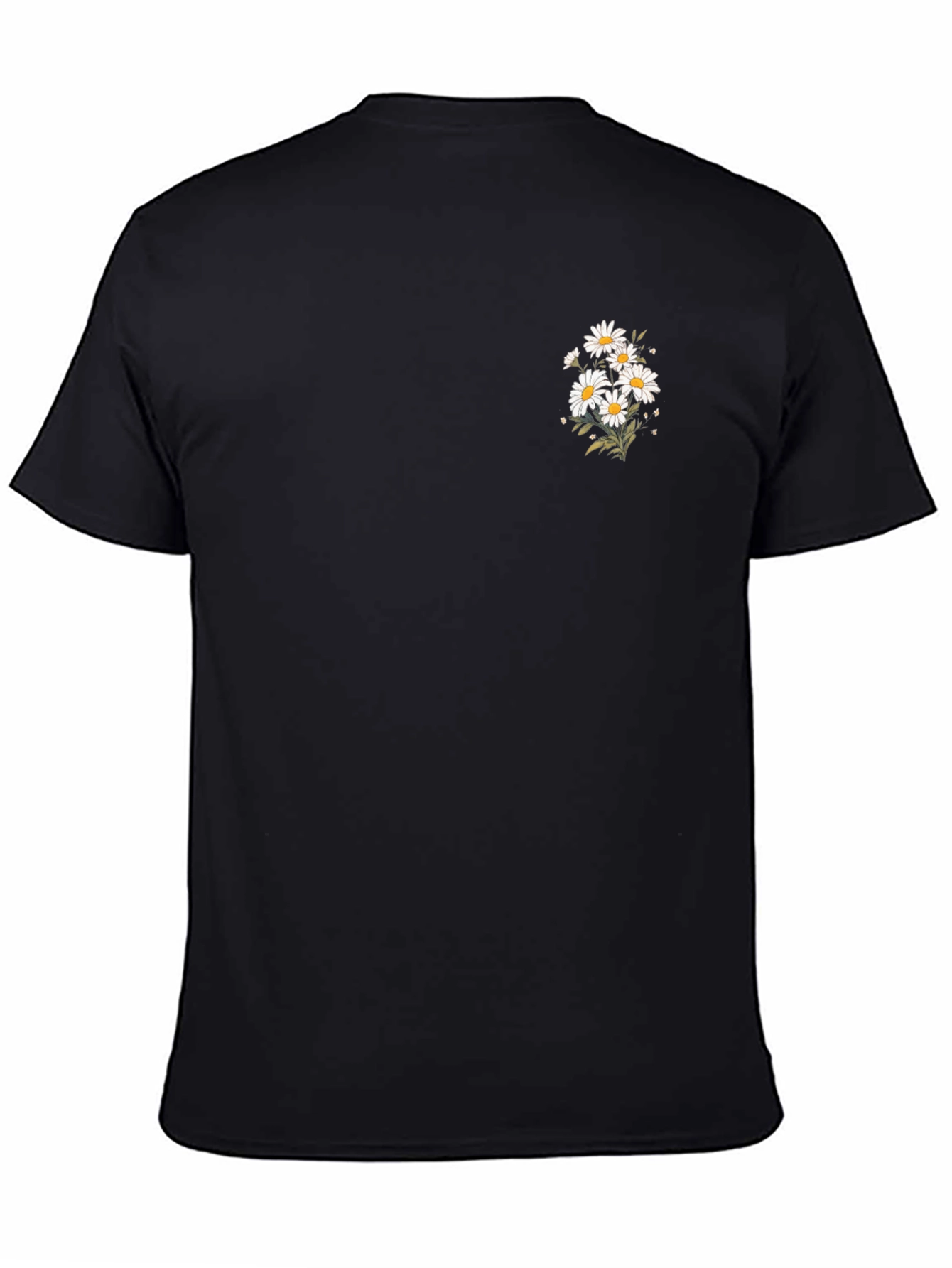 Black Black T-Shirt with Daisy Graphic view 4