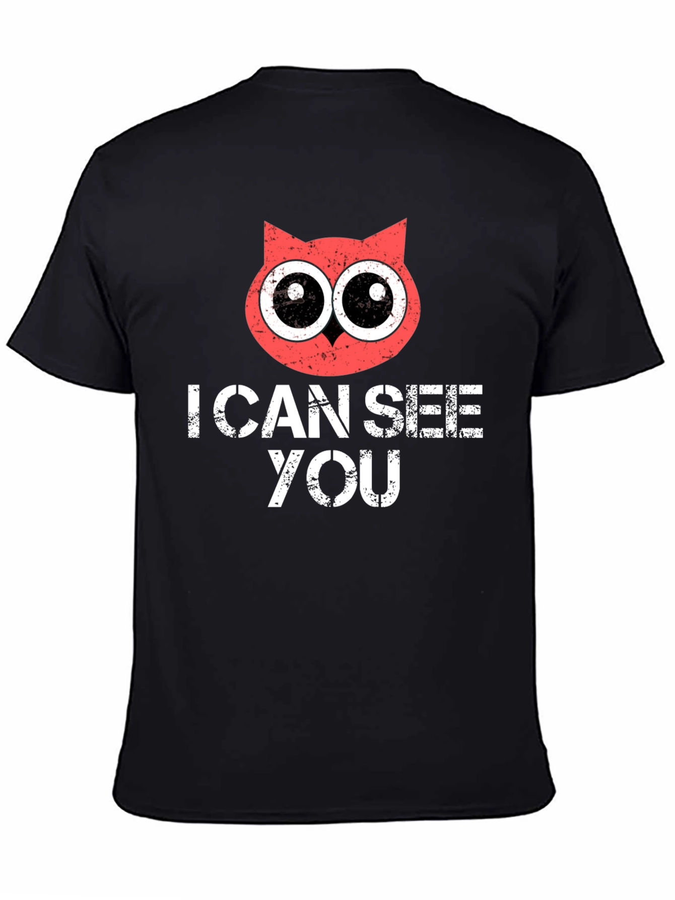 Black I Can See You Owl T-Shirt view 4