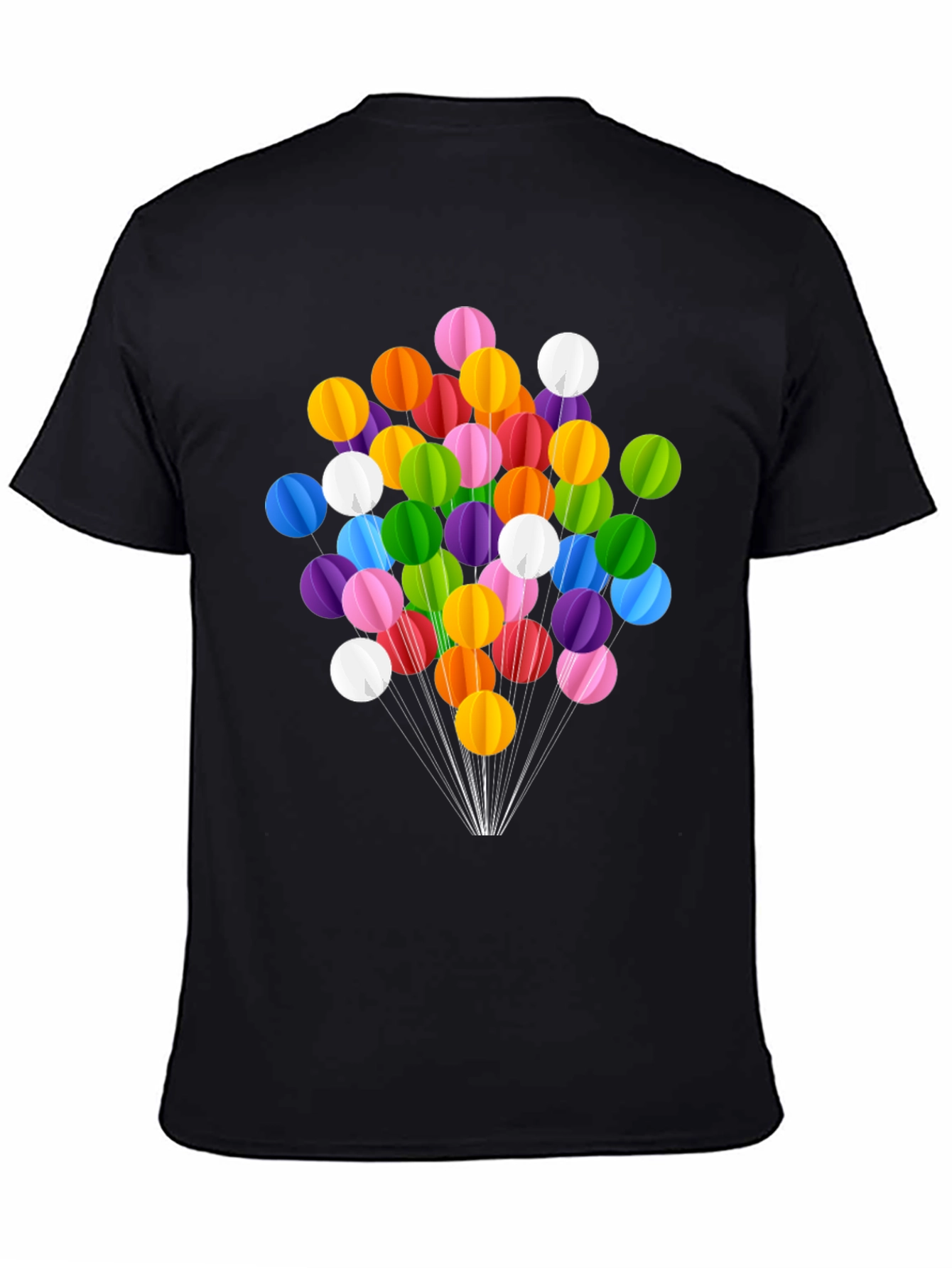 Black Colorful Balloon Graphic T-Shirt view 4
