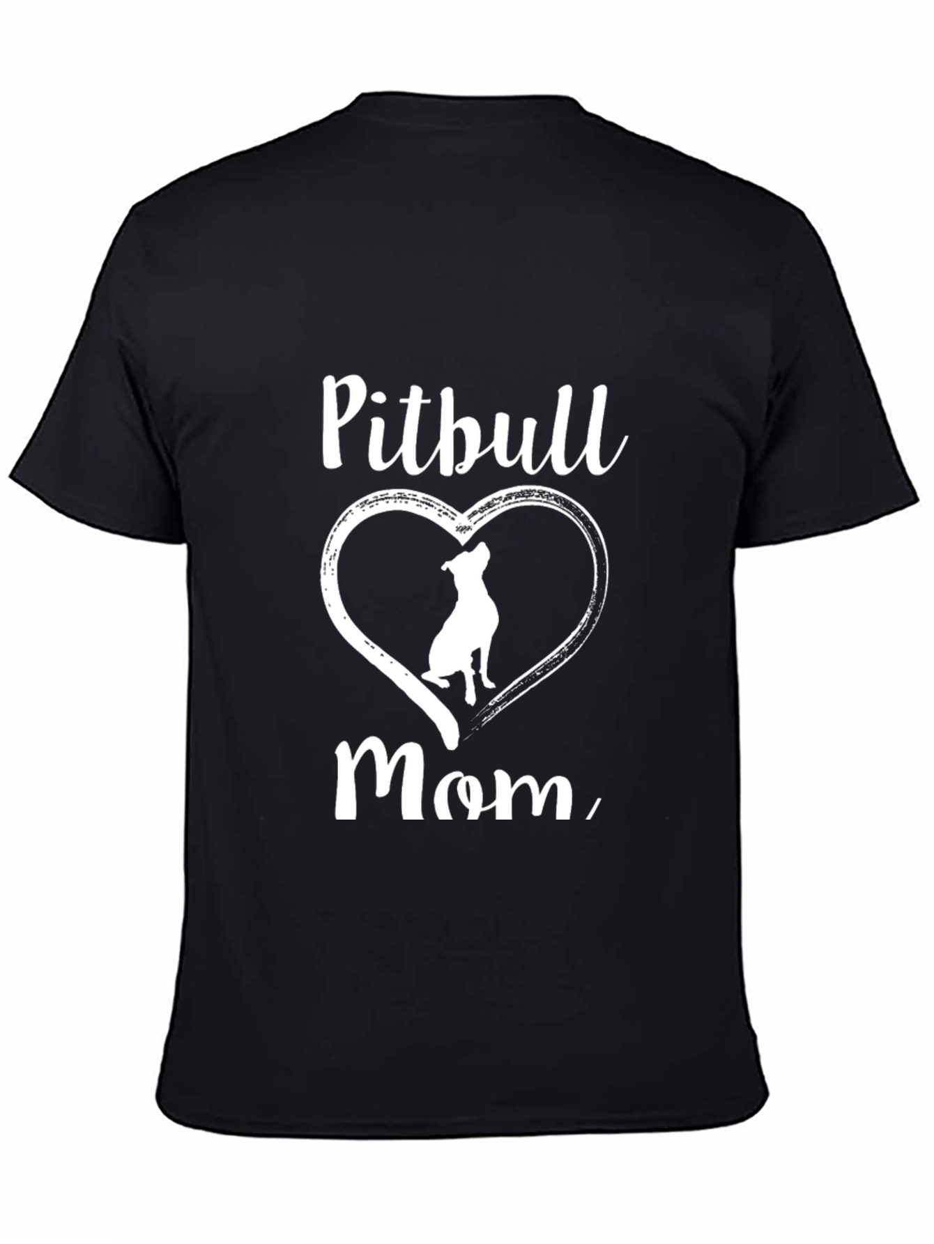 Black Pitbull Mom Graphic T-Shirt view 4