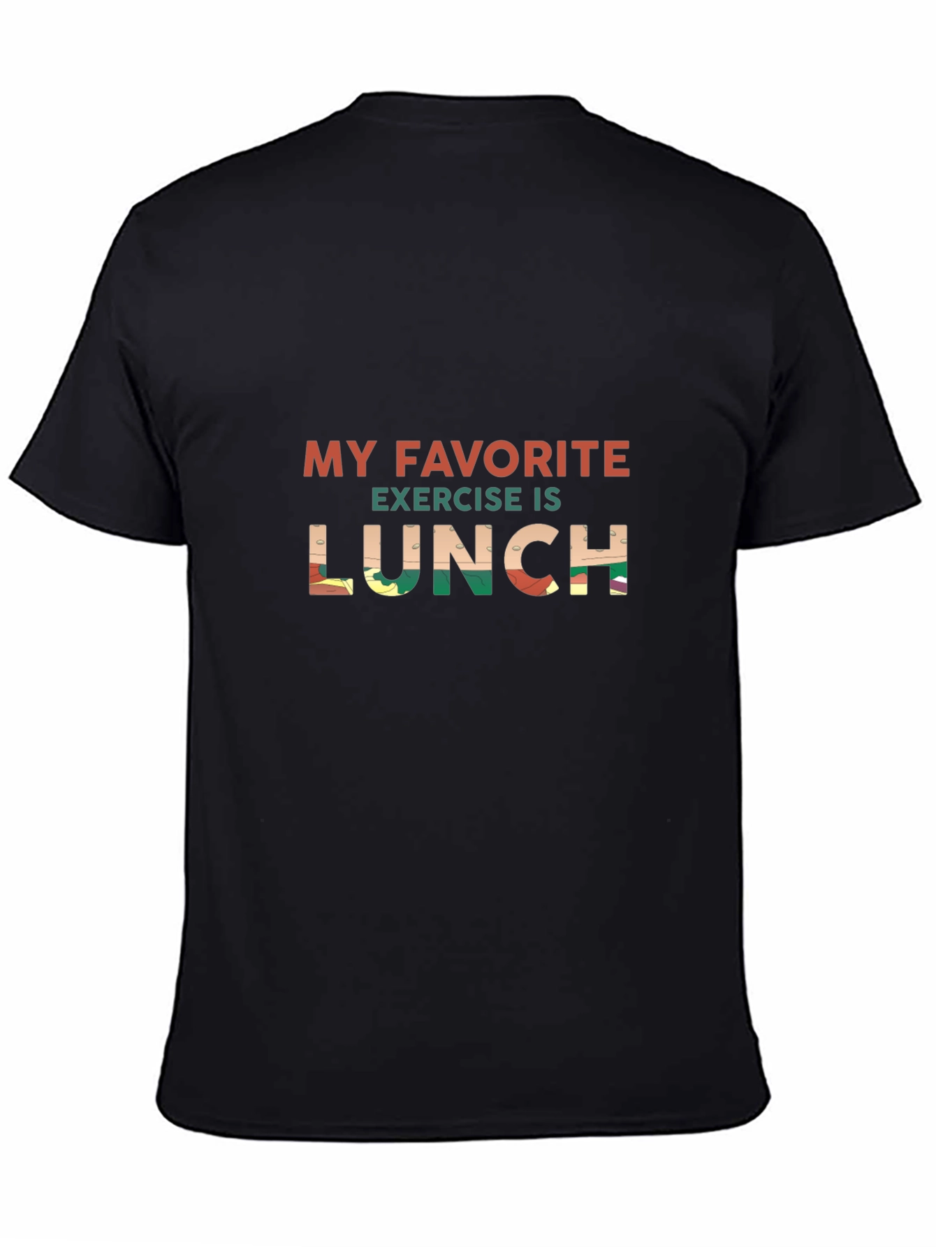 Black My Favorite Exercise is Lunch Graphic T-Shirt view 4