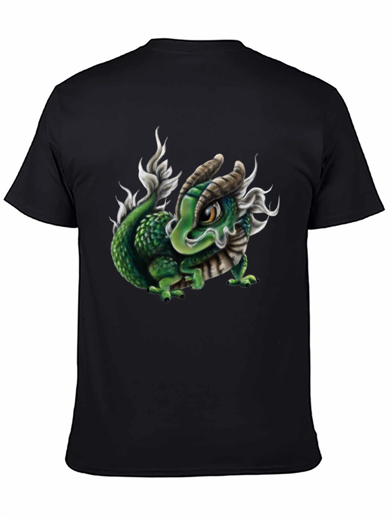 Black Dragon Graphic Tee - Black Cotton Blend view 4