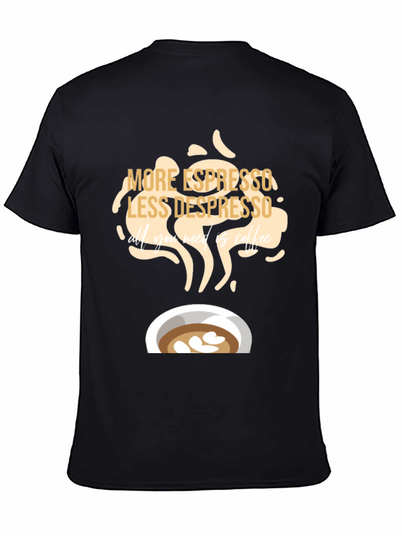 Black Espresso Depresso Coffee T-Shirt - Black view 4