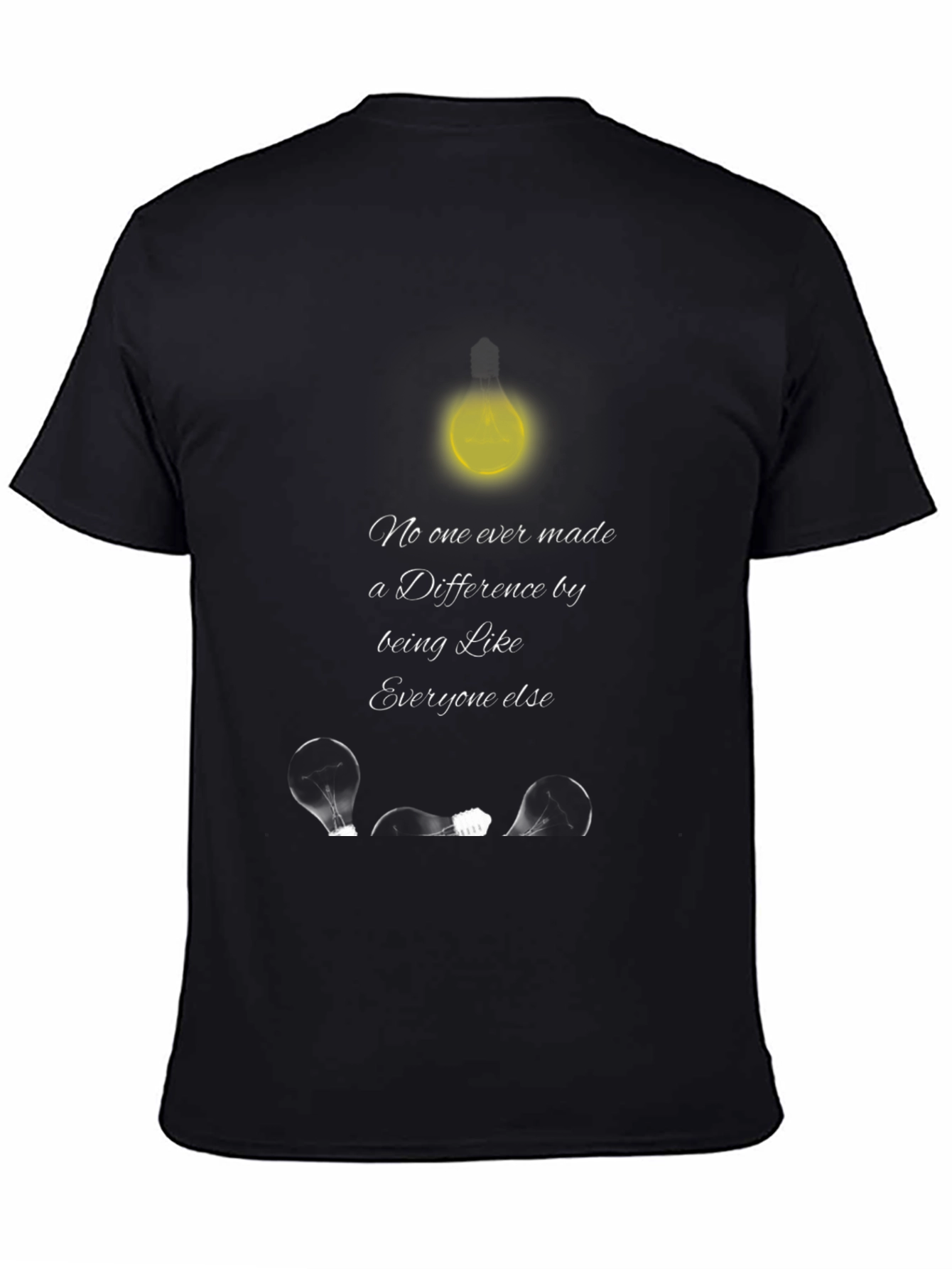 Black Inspirational T-Shirt: Be the Light, Be Different view 4