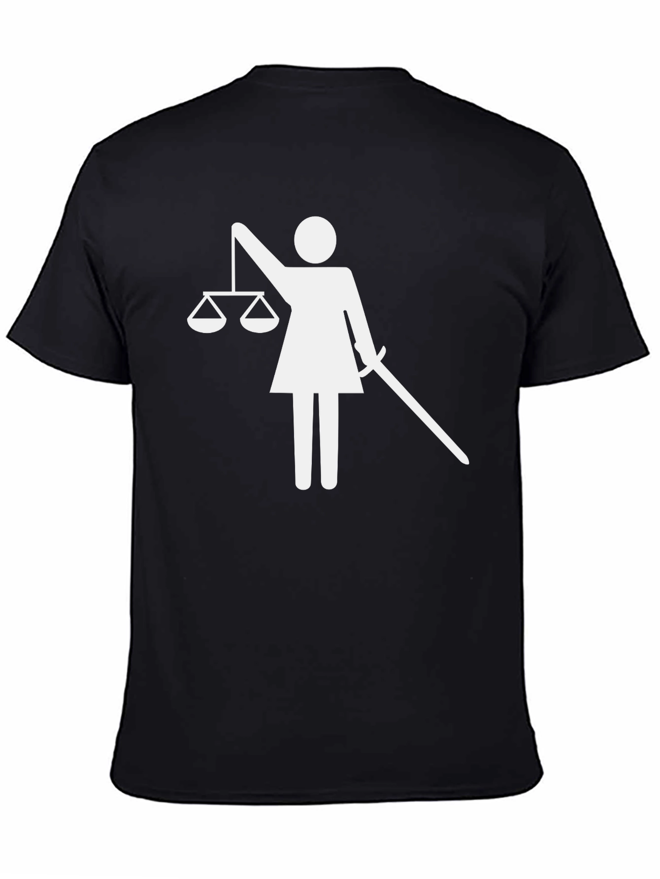 Black Scales of Justice T-Shirt - Unisex Black Tee view 4