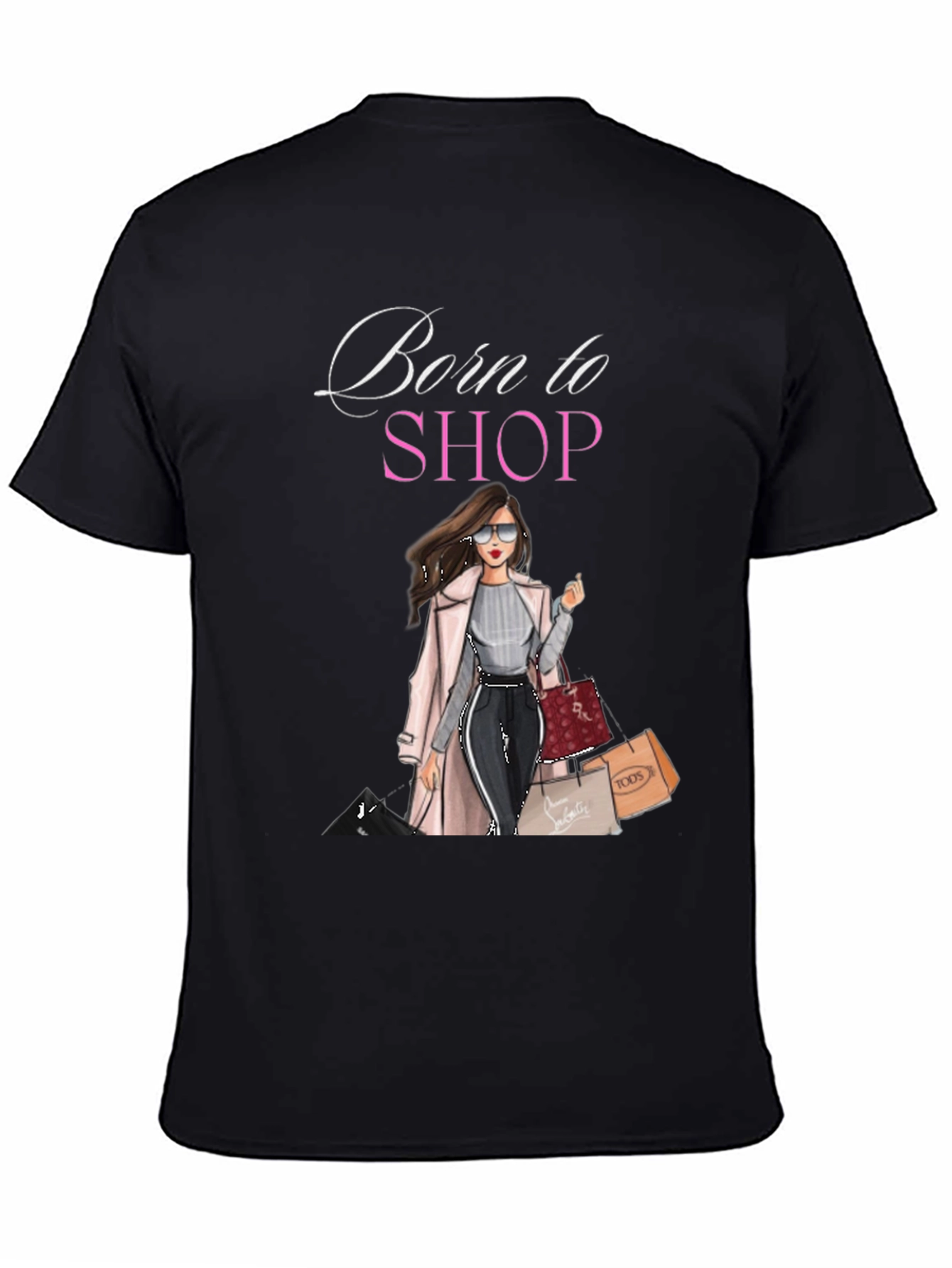 Black Born to Shop Graphic Tee view 4