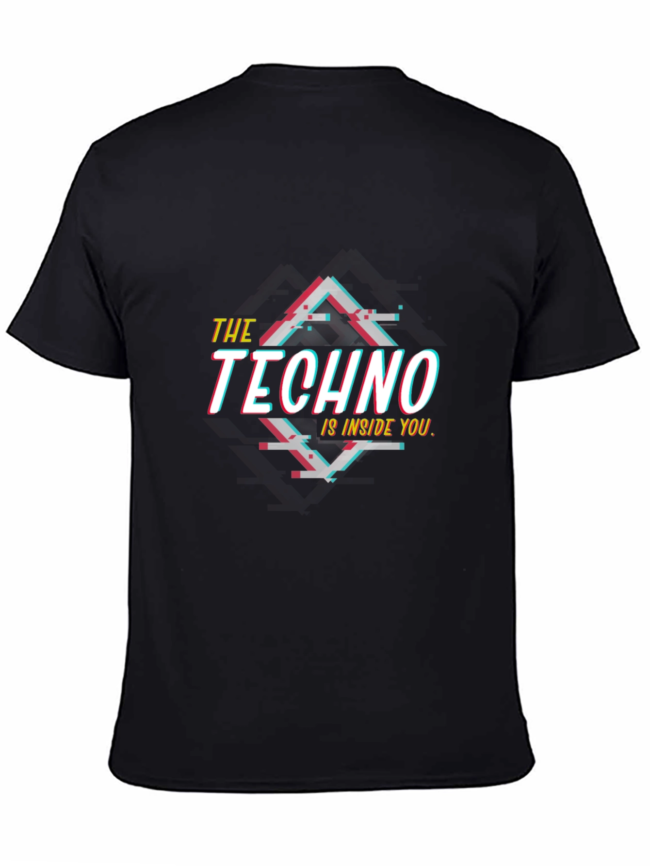 Black The Techno is Inside You Graphic Tee - Black Cotton Shirt view 4