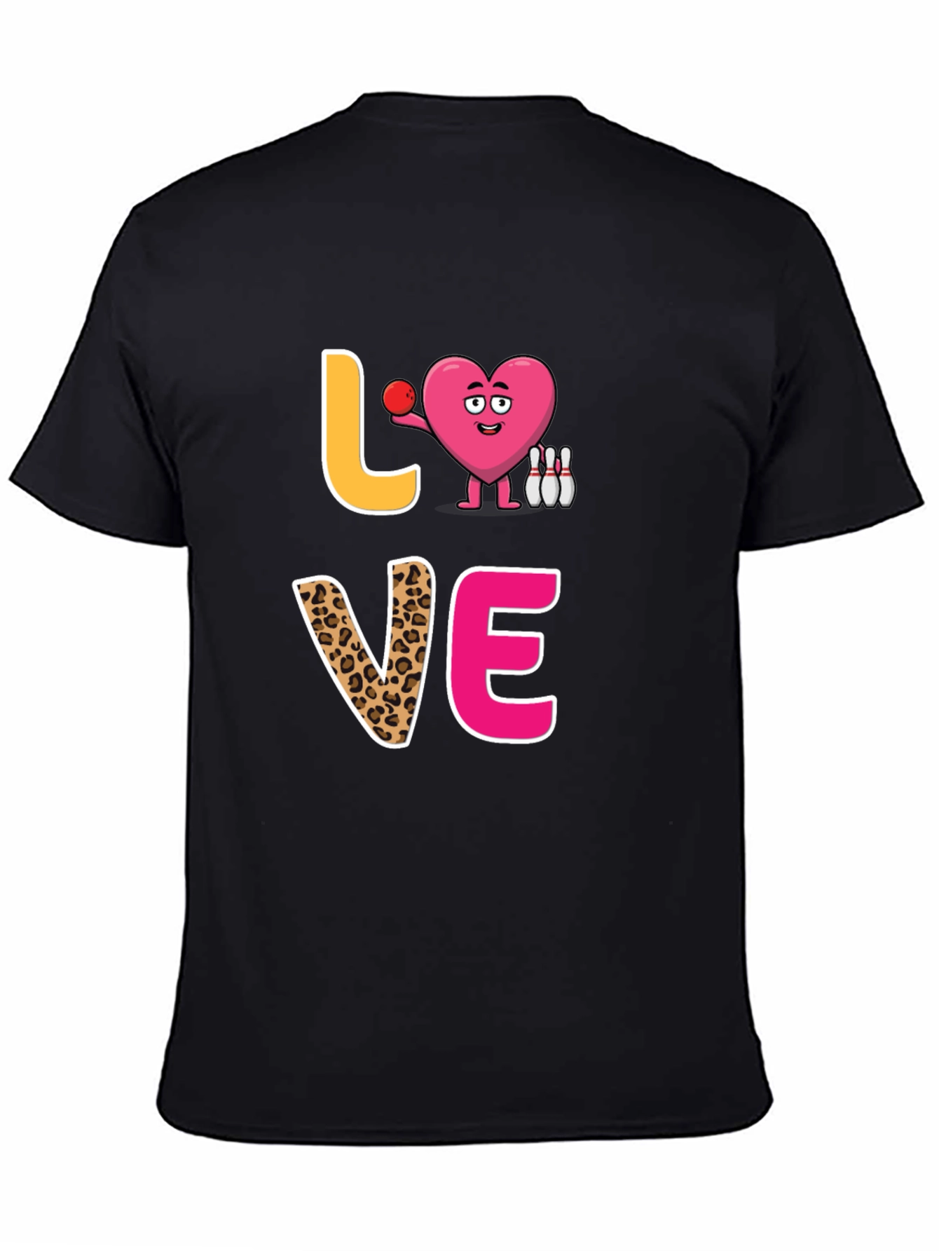 Black Love Bowling Graphic T-Shirt view 4
