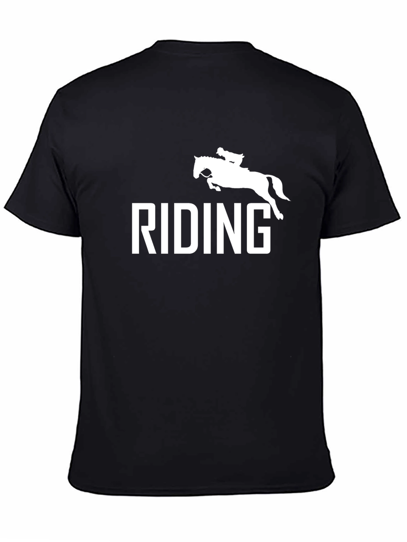 Black Equestrian Riding Graphic T-Shirt - Black view 4