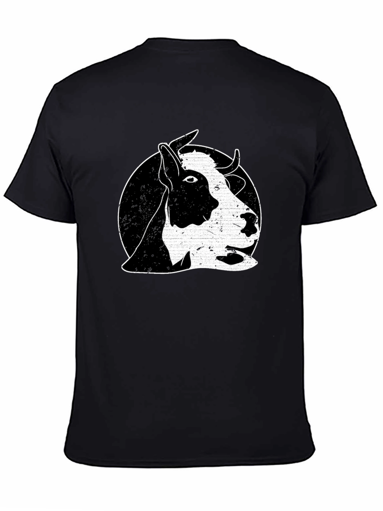 Black Cow Graphic Tee - Black Cotton Comfort Fit T-Shirt view 4