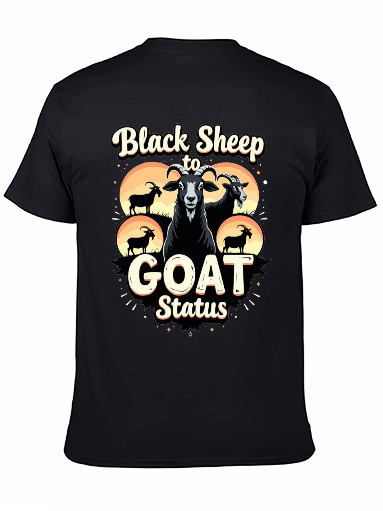 Black Black Sheep to Goat Status Graphic Tee view 4