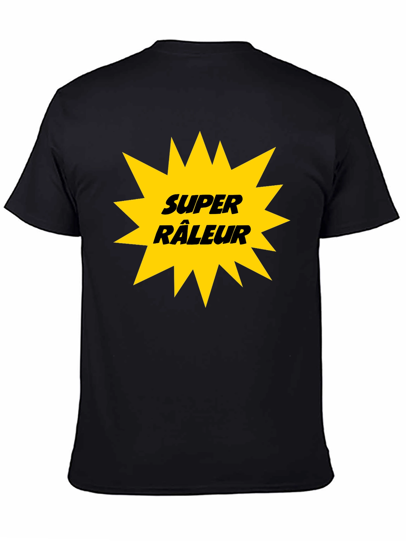Black Super Râleur Graphic Tee - Black Cotton T-Shirt view 4