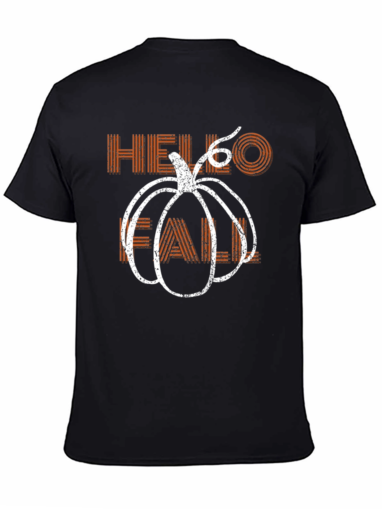 Black Hello Fall Pumpkin Graphic Tee - Trendy Autumn Apparel view 4