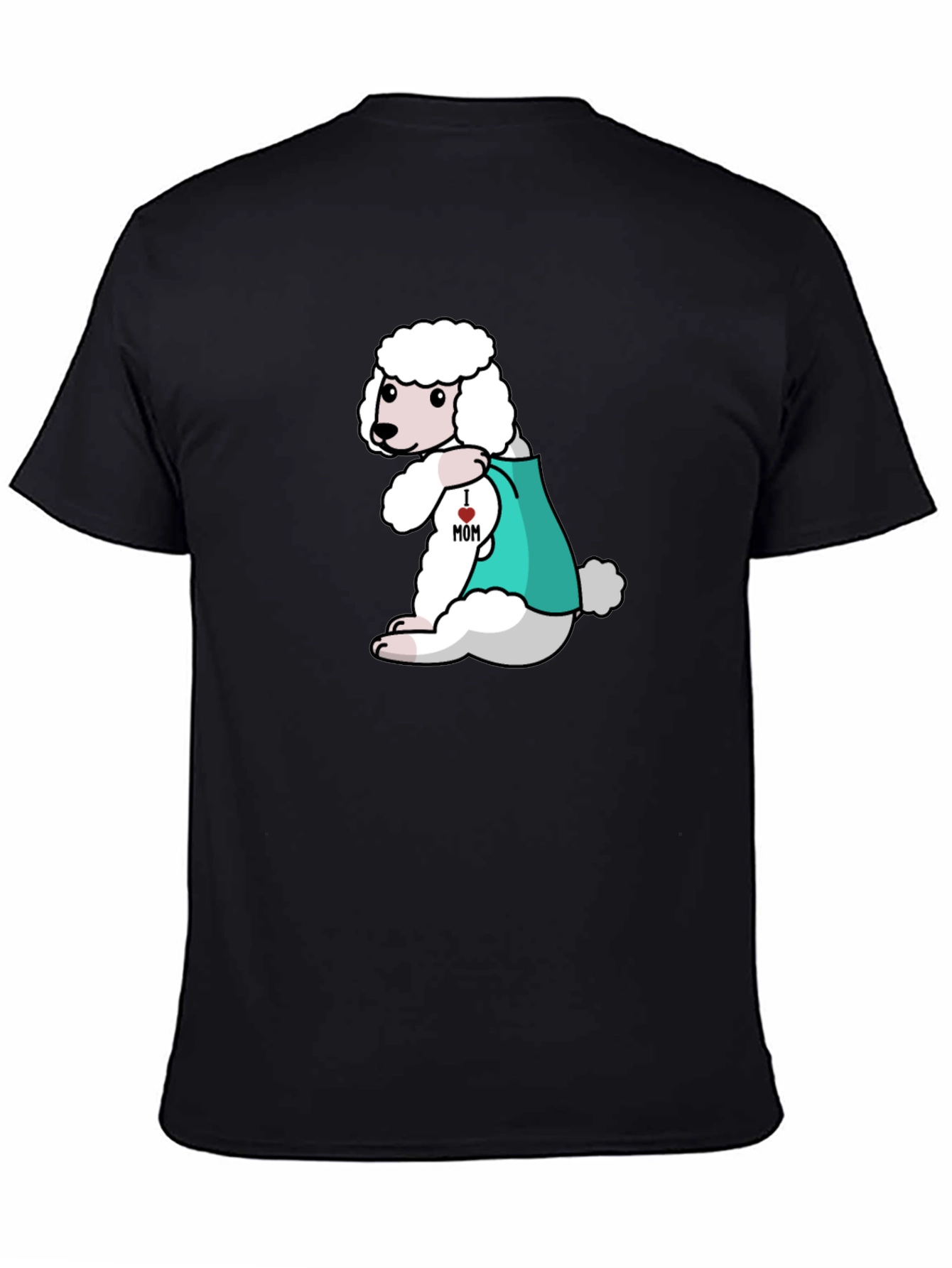 Black Poodle Mom Tattoo Graphic Tee view 4