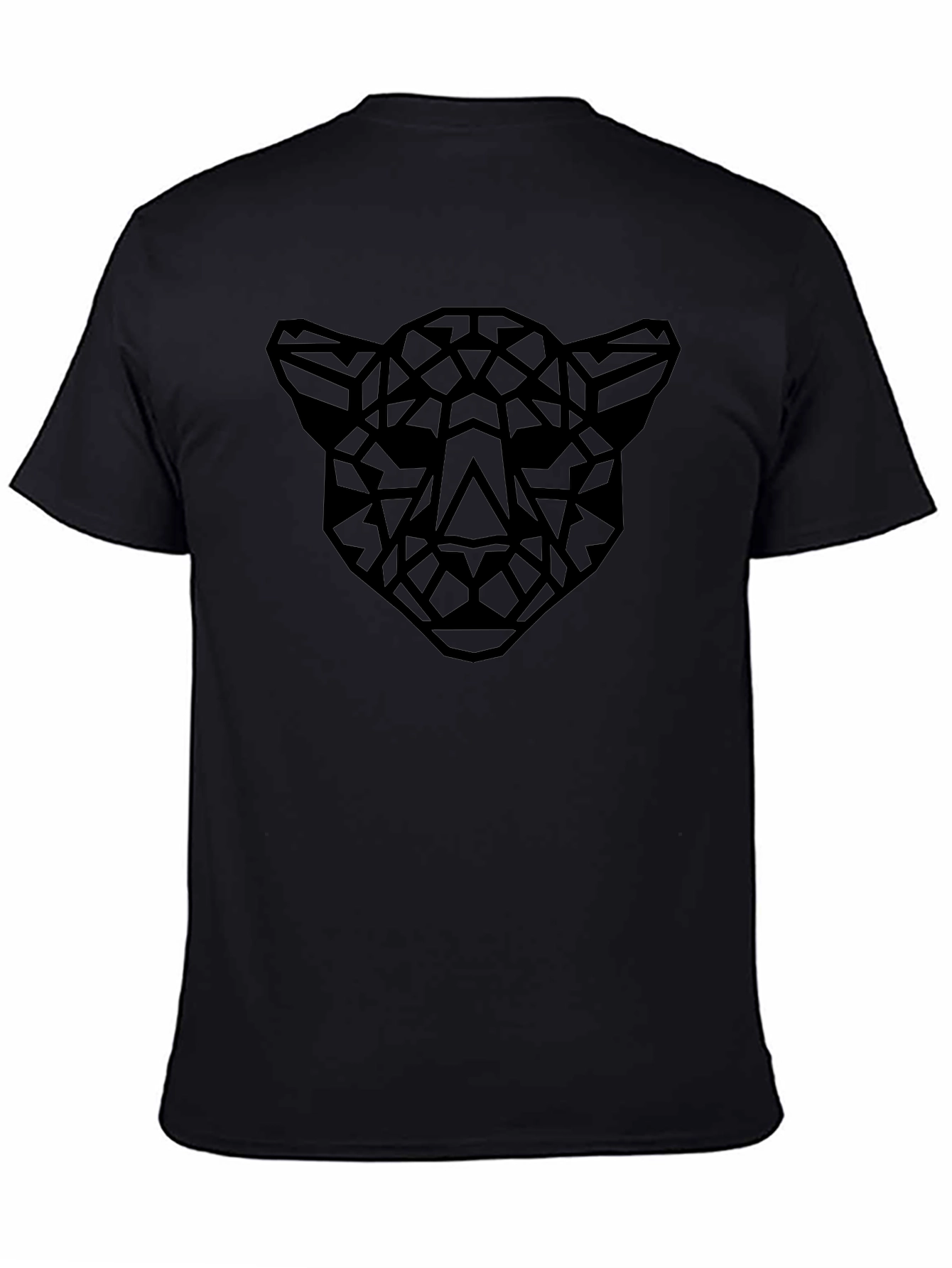Black Geometric Panther T-Shirt - Modern Style view 4