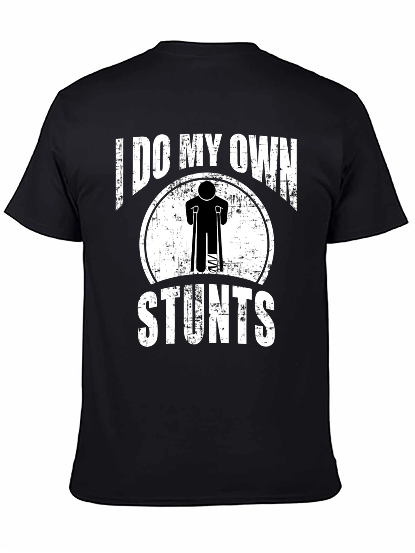 Black Funny Stuntman Injury Recovery T-Shirt view 4